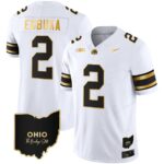 Men’s Ohio State Buckeyes 2023 Vapor Limited Gold Jersey – Ohio Patch – All Stitched