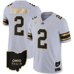 Men’s Ohio State Buckeyes 2023 Vapor Limited Gold Jersey – Ohio Patch – All Stitched