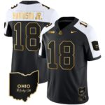 Men’s Ohio State Buckeyes 2023 Vapor Limited Gold Jersey – Ohio Patch – All Stitched