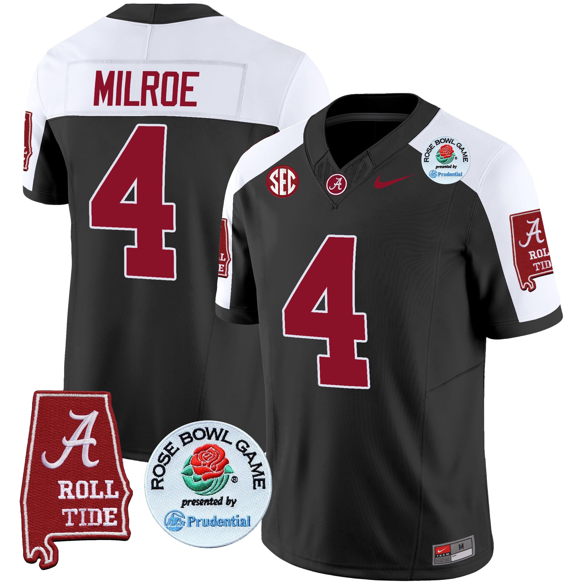 Men’s Alabama Crimson Tide Rose Bowl Patch Vapor Limited Jersey – All Stitched
