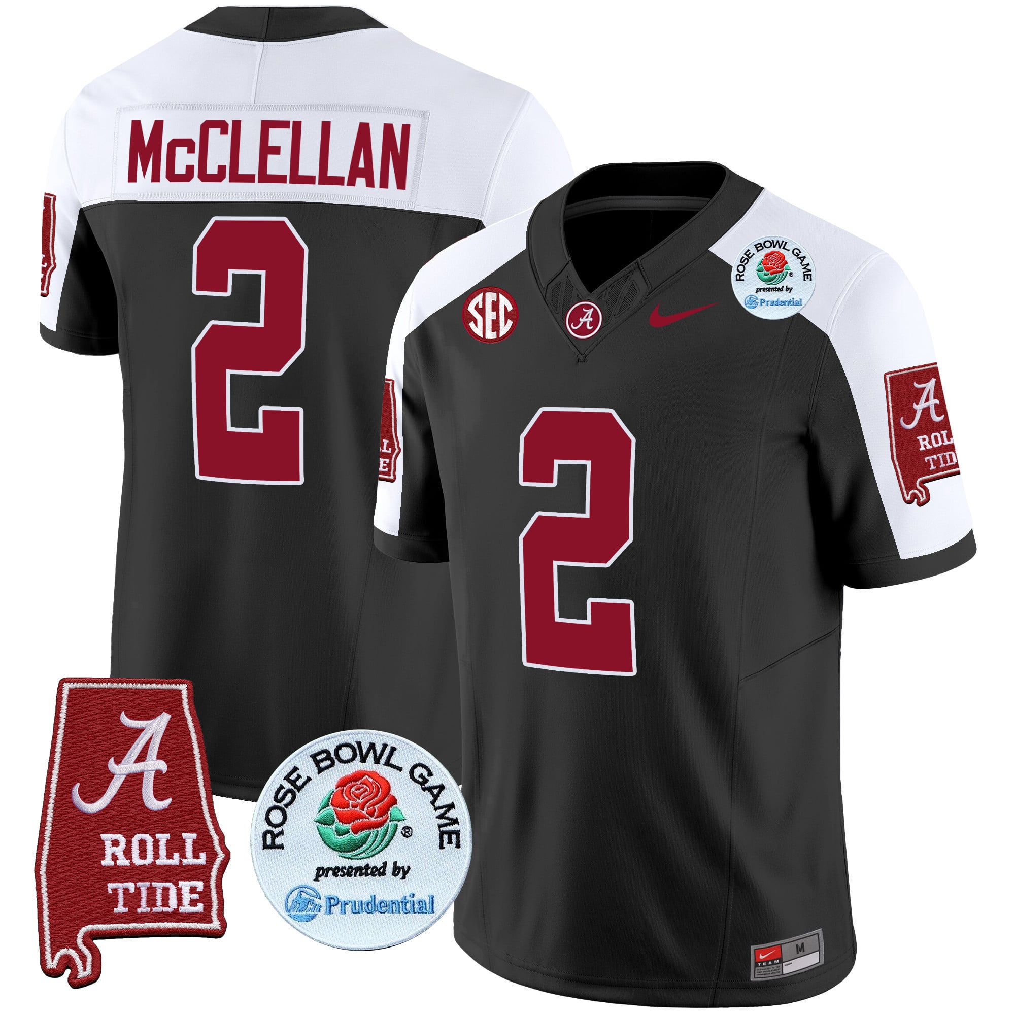 Men’s Alabama Crimson Tide Rose Bowl Patch Vapor Limited Jersey – All Stitched
