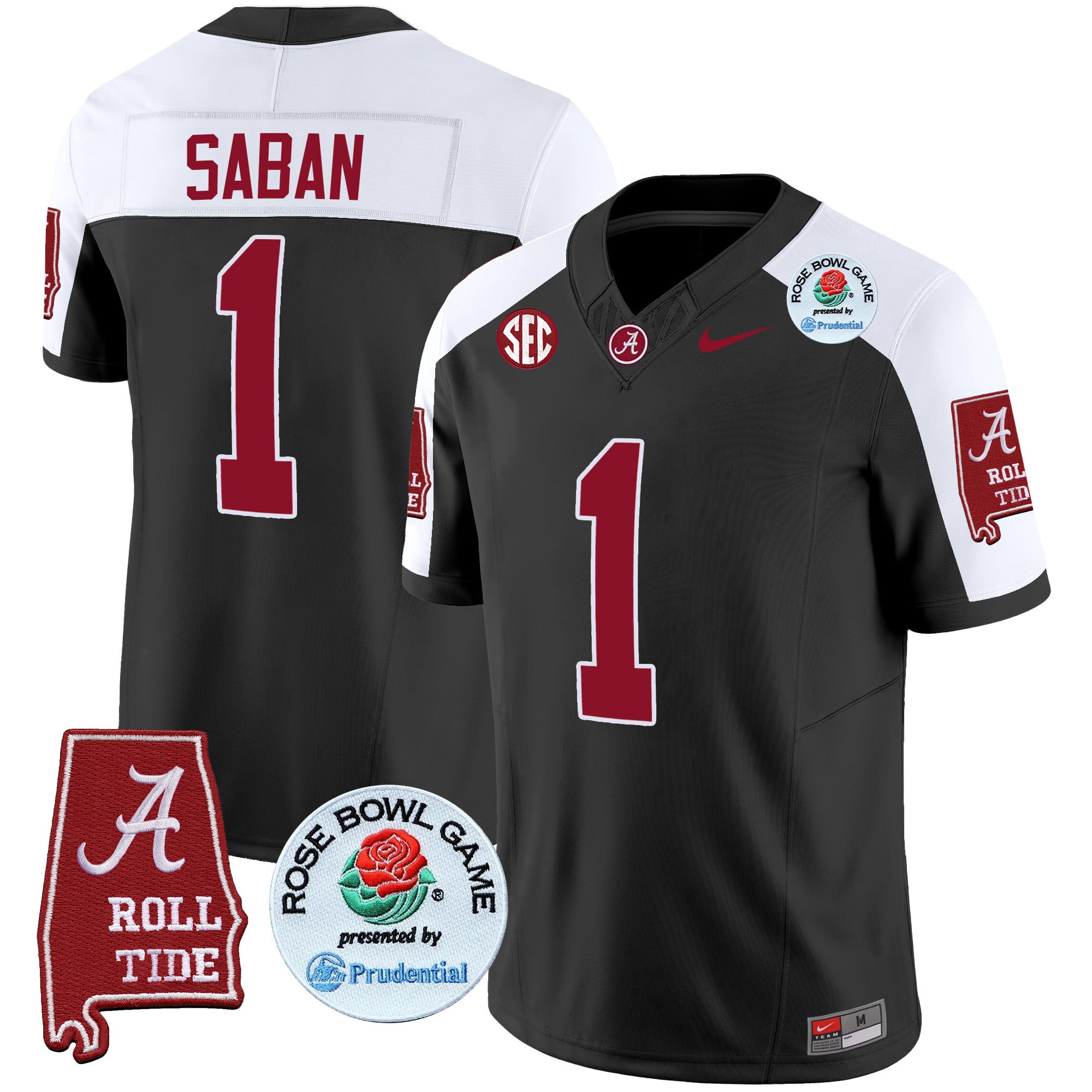 Men’s Alabama Crimson Tide Rose Bowl Patch Vapor Limited Jersey – All Stitched