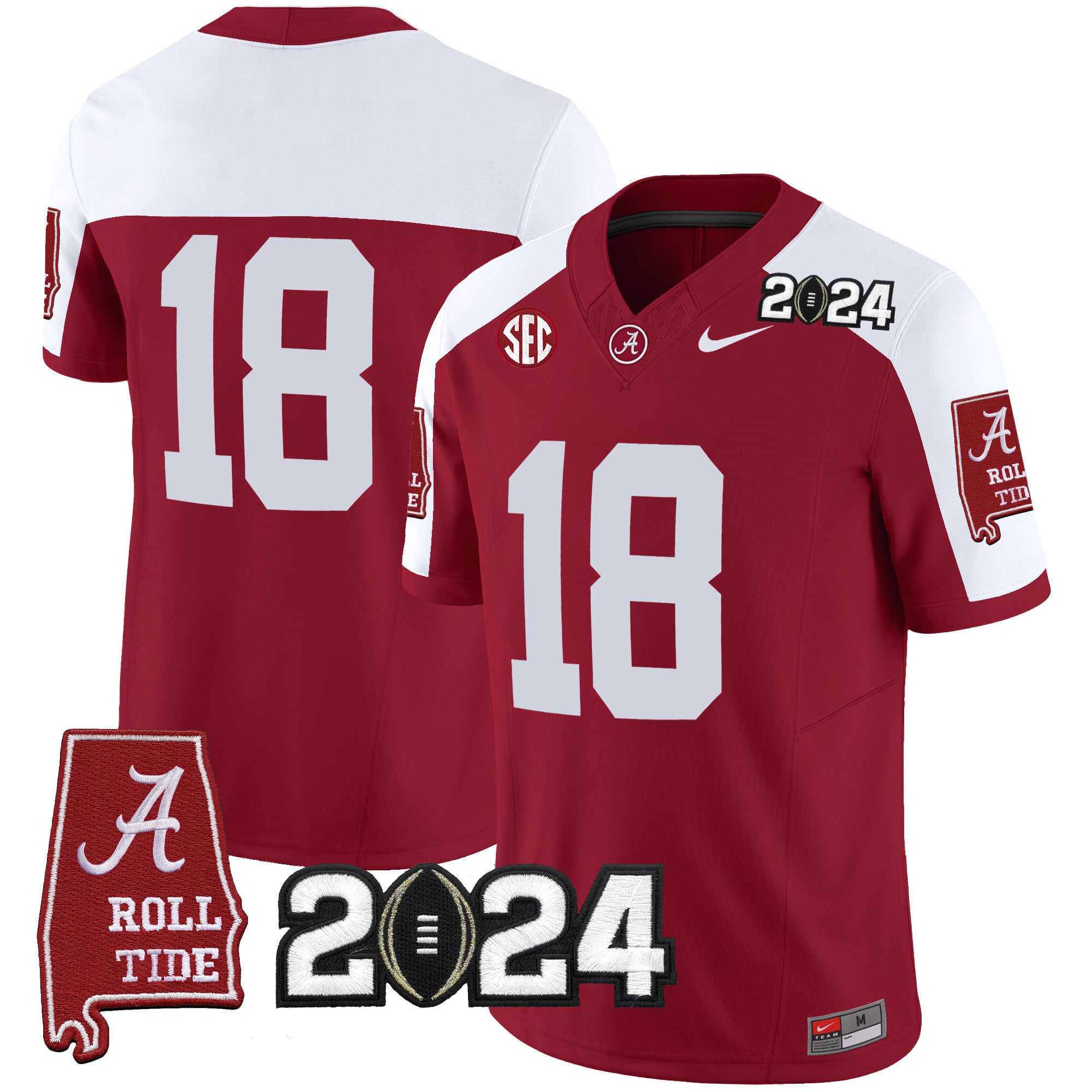 Men’s Alabama Crimson Tide 2024 Vapor Limited Jersey – All Stitched