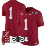Men’s Alabama Crimson Tide 2024 Vapor Limited Jersey – All Stitched