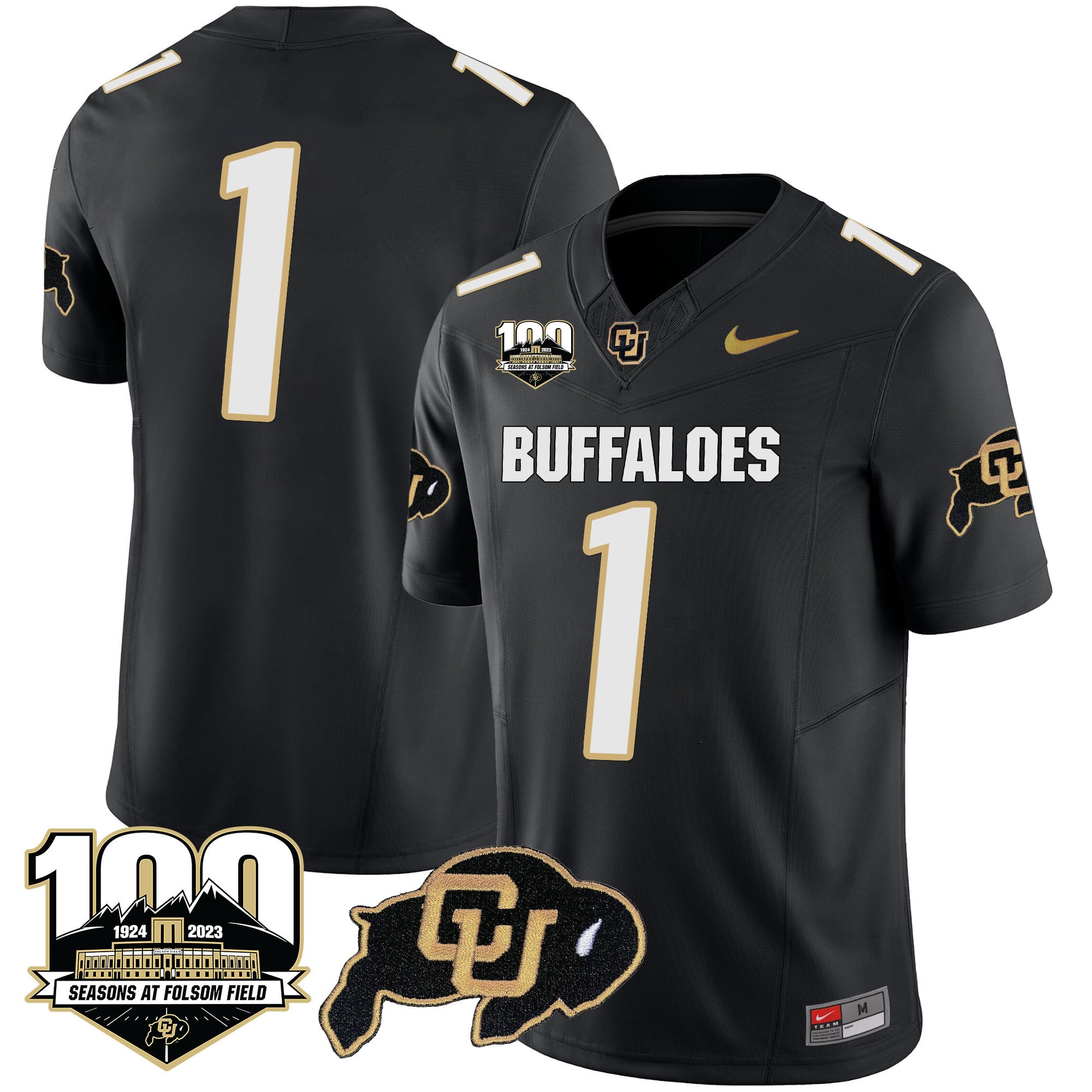 Men’s Colorado Buffaloes 100 Seasons Patch Vapor Limited Jersey – All Stitched