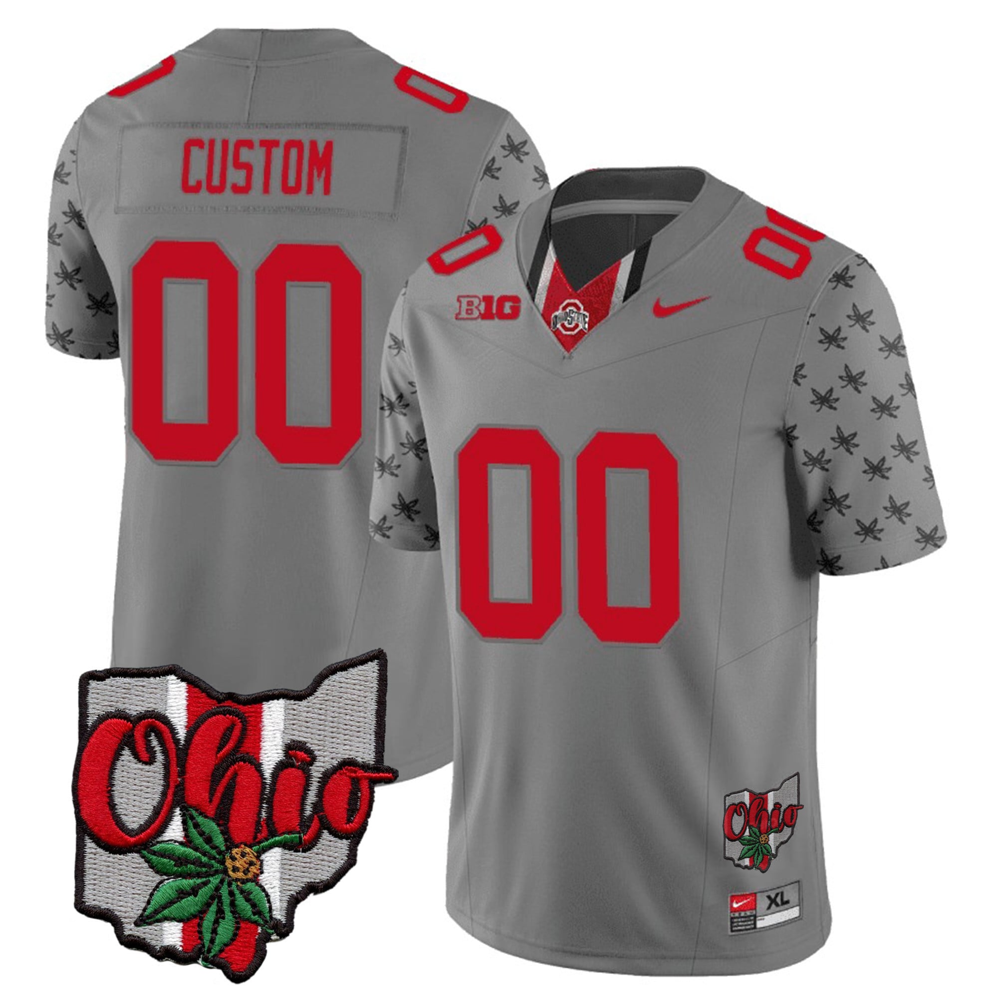 Ohio State Buckeyes 2023 Gray Alternate Custom Jersey V2 – Stitched