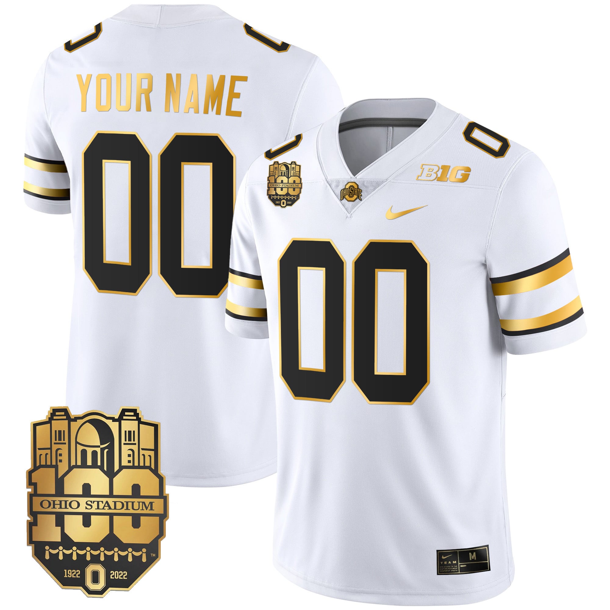 Ohio State Buckeyes Gold Custom Jersey – All Stitched