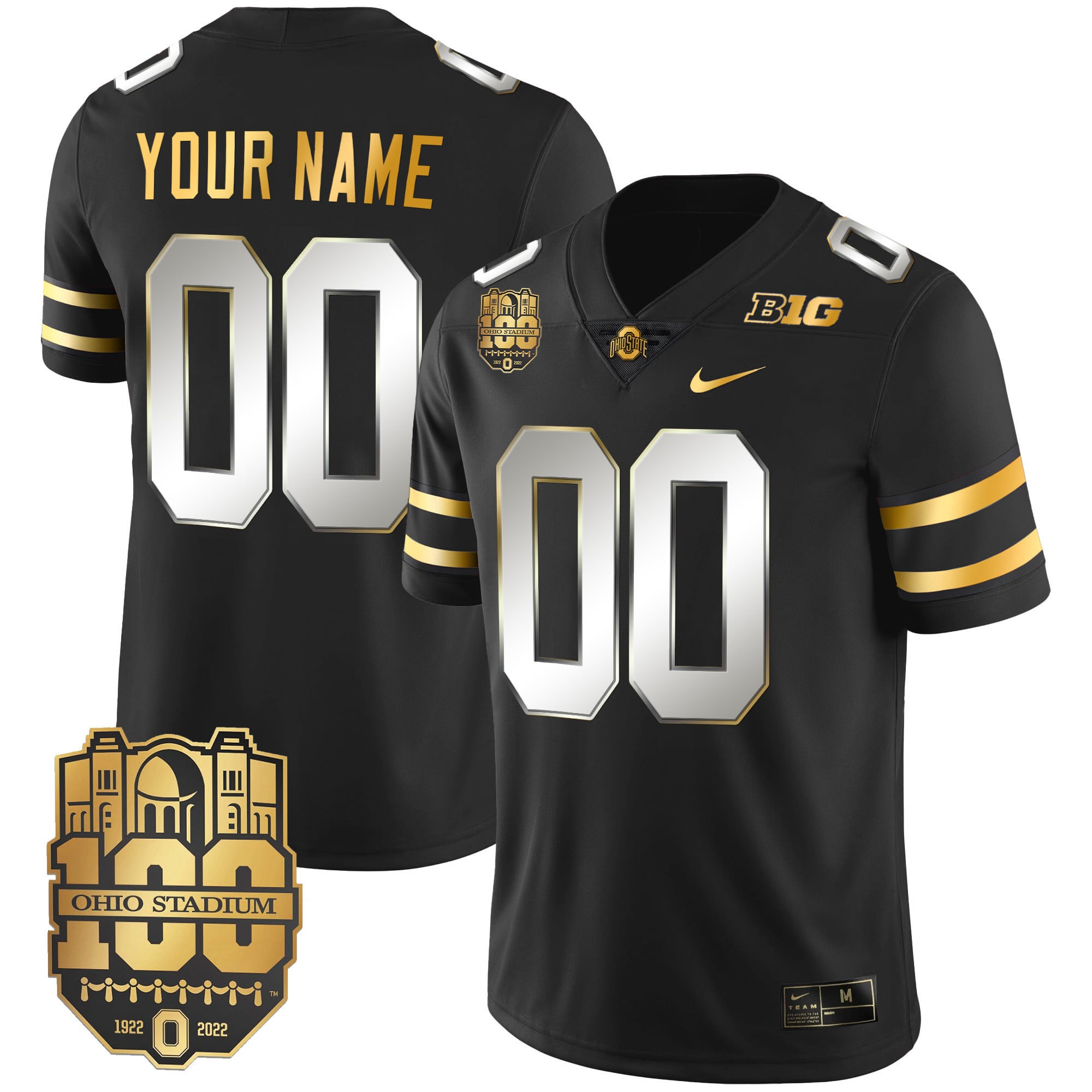 Ohio State Buckeyes Gold Custom Jersey – All Stitched