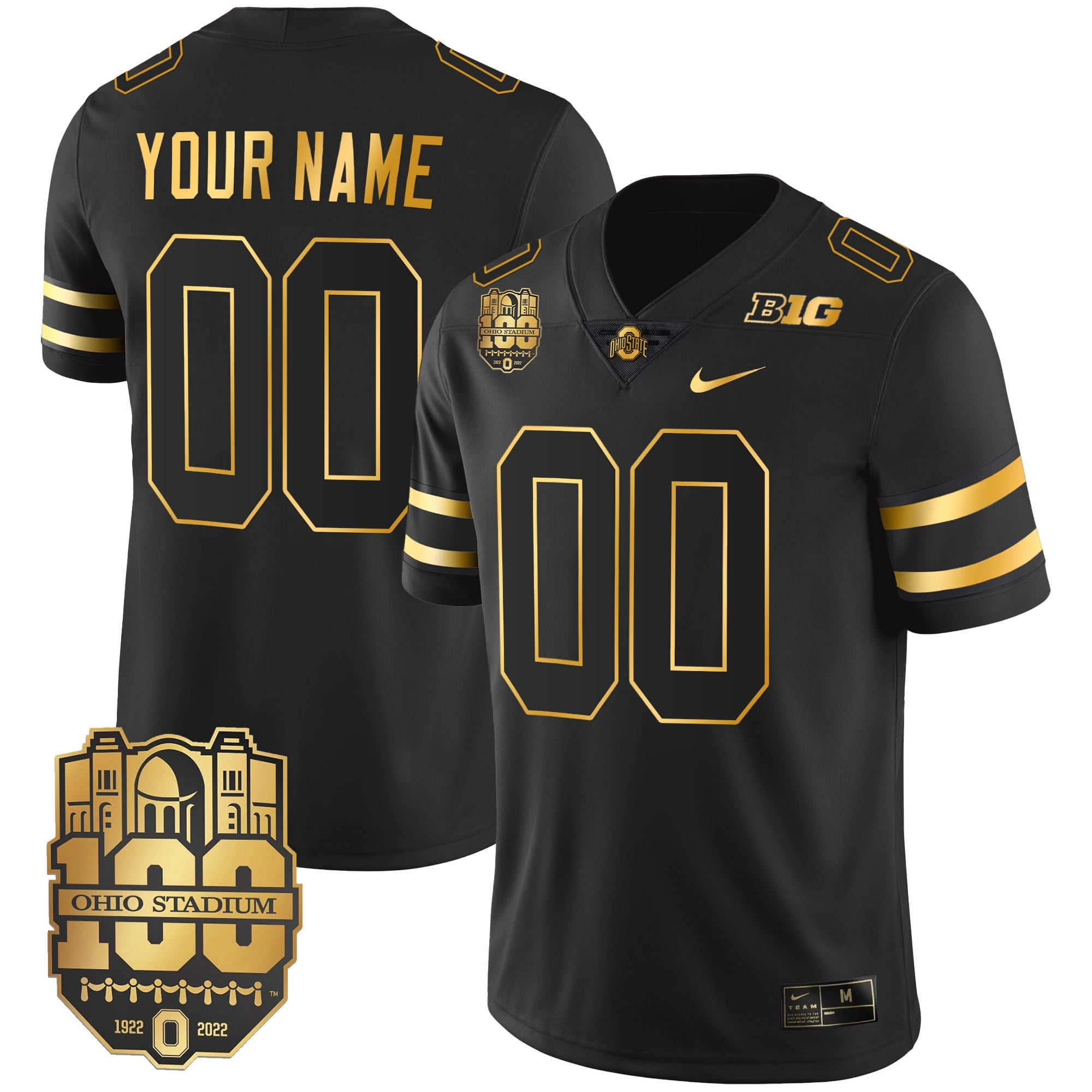 Ohio State Buckeyes Gold Custom Jersey – All Stitched