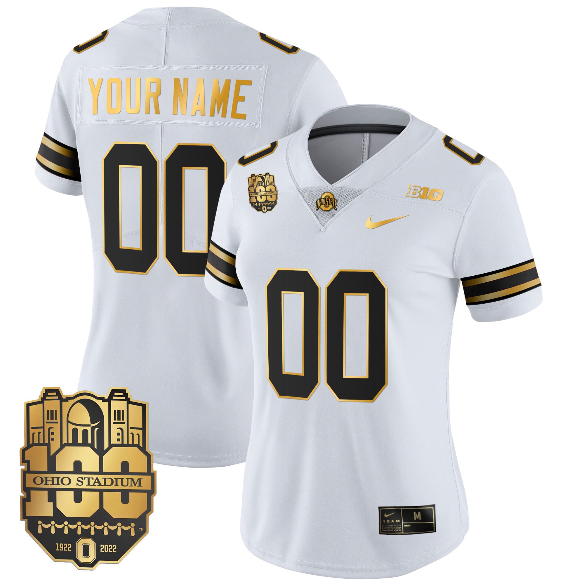 Ohio State Buckeyes Gold Custom Jersey – All Stitched