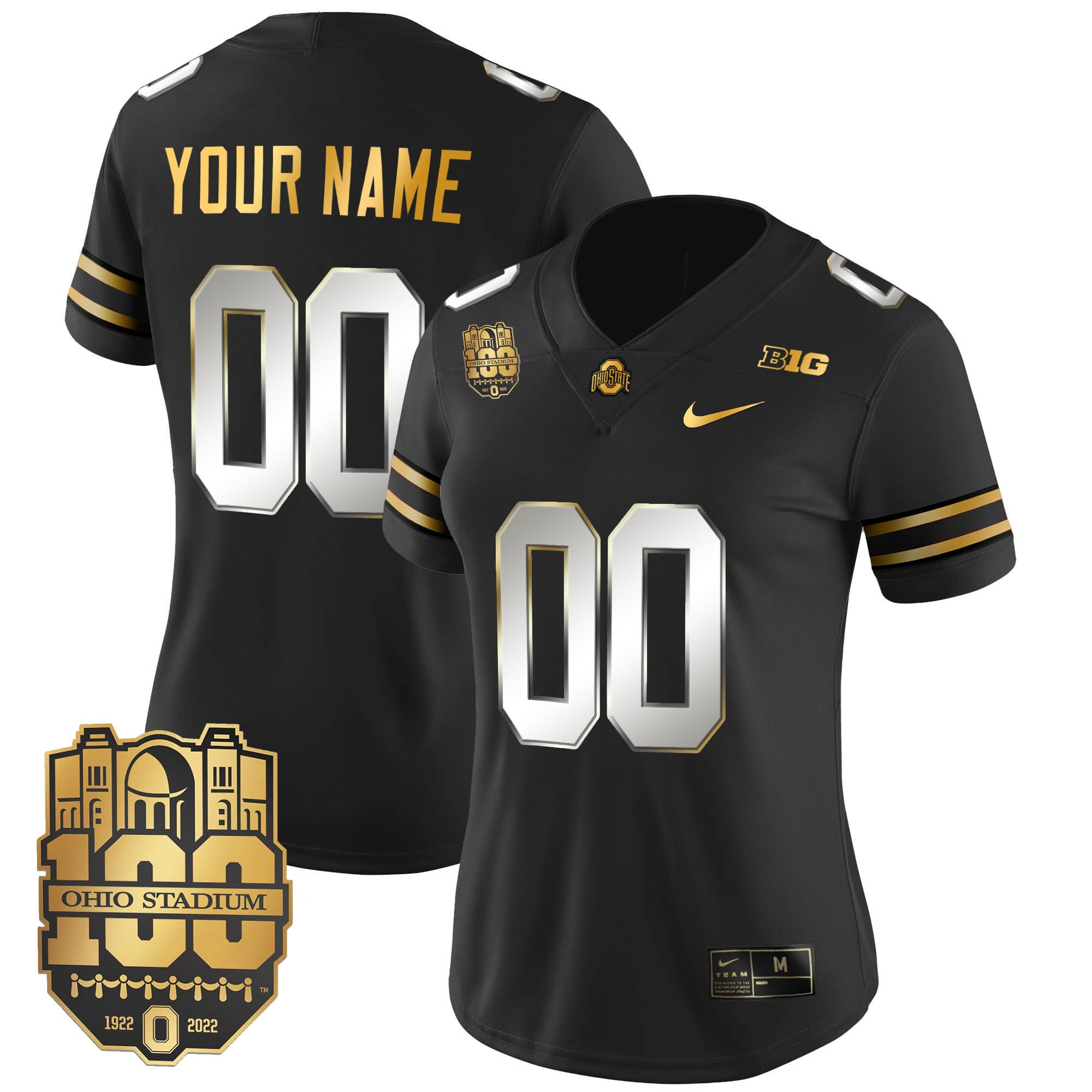 Ohio State Buckeyes Gold Custom Jersey – All Stitched