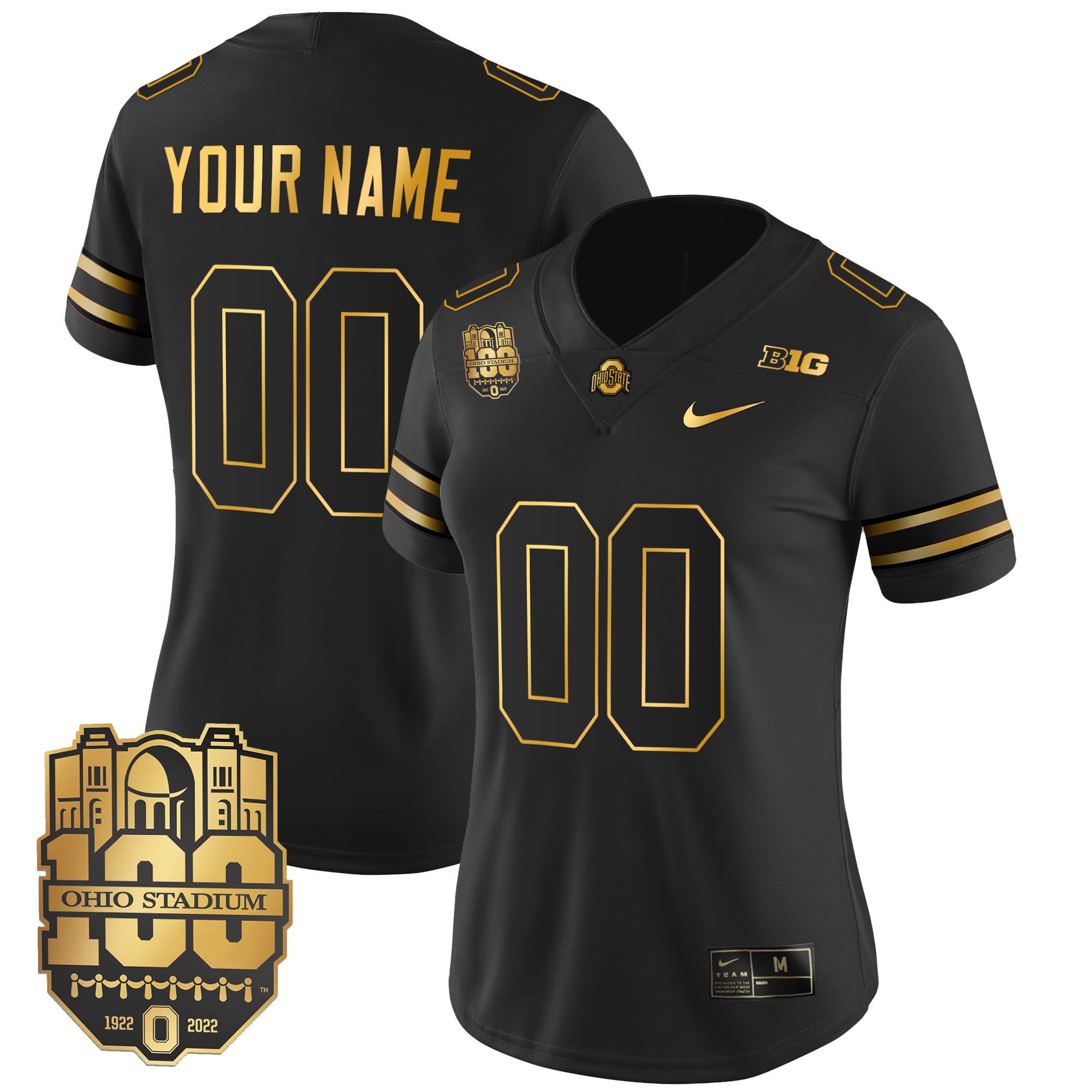Ohio State Buckeyes Gold Custom Jersey – All Stitched