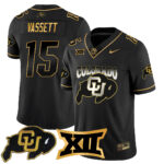 Men’s Colorado Buffaloes 2024 Vapor Limited Gold Jersey N1 – All Stitched