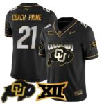 Men’s Colorado Buffaloes 2024 Vapor Limited Gold Jersey N1 – All Stitched