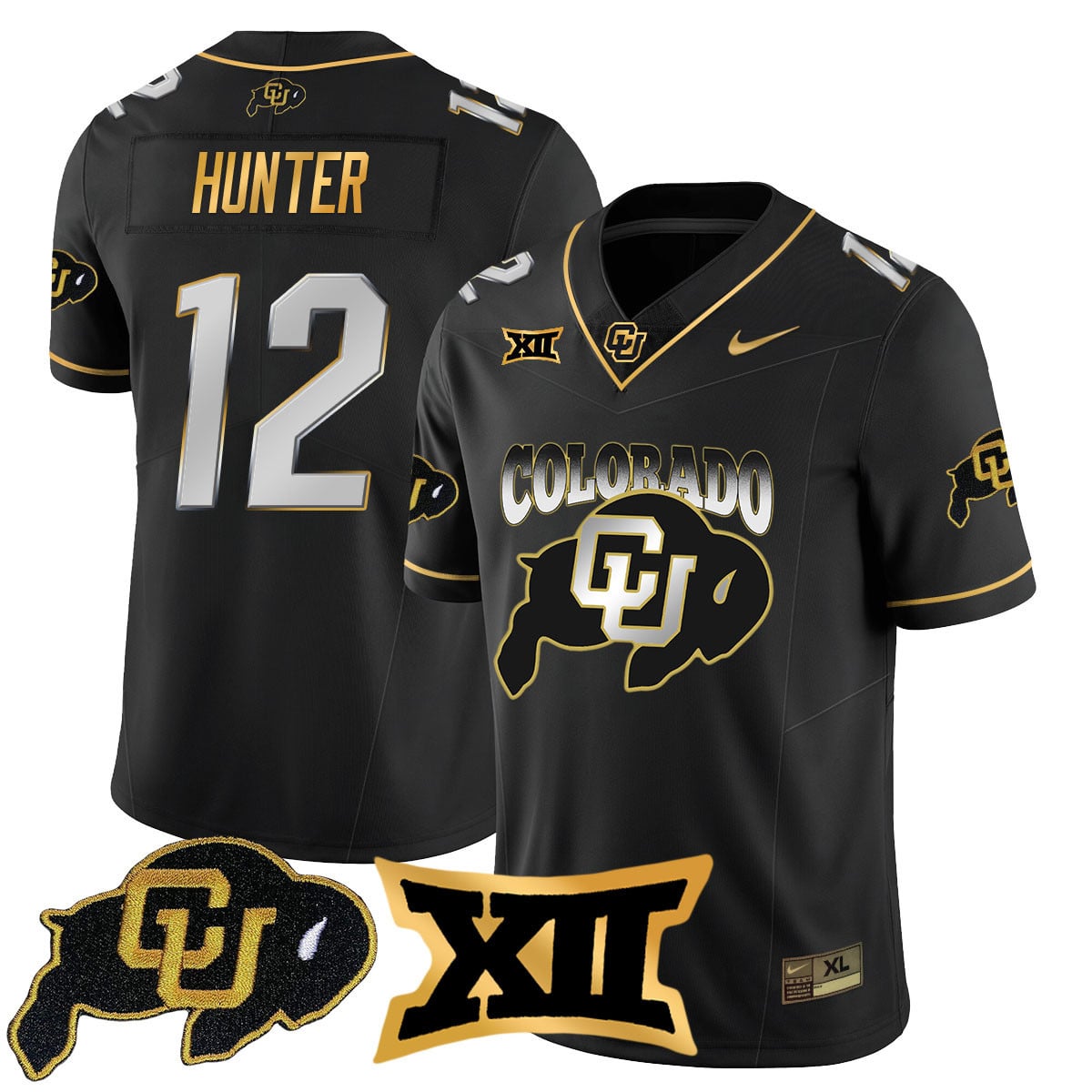 Men’s Colorado Buffaloes 2024 Vapor Limited Gold Jersey N1 – All Stitched
