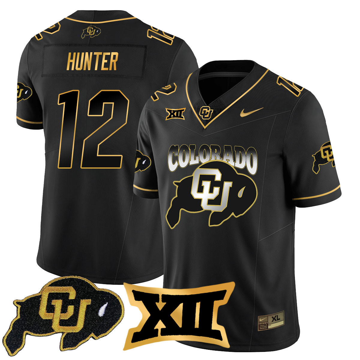 Men’s Colorado Buffaloes 2024 Vapor Limited Gold Jersey N1 – All Stitched