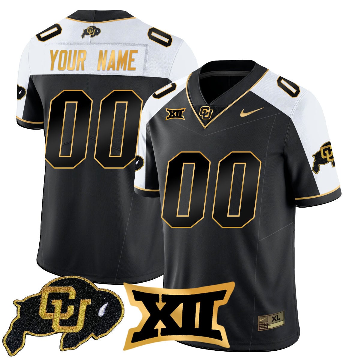 Custom Colorado Buffaloes 2024 Vapor Limited Gold Jersey – All Stitched