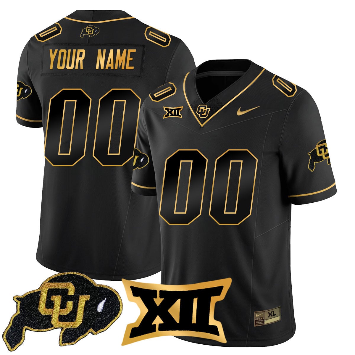 Custom Colorado Buffaloes 2024 Vapor Limited Gold Jersey – All Stitched