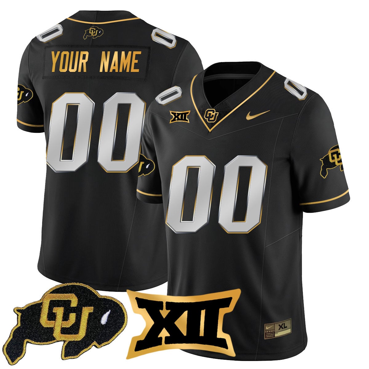 Custom Colorado Buffaloes 2024 Vapor Limited Gold Jersey – All Stitched