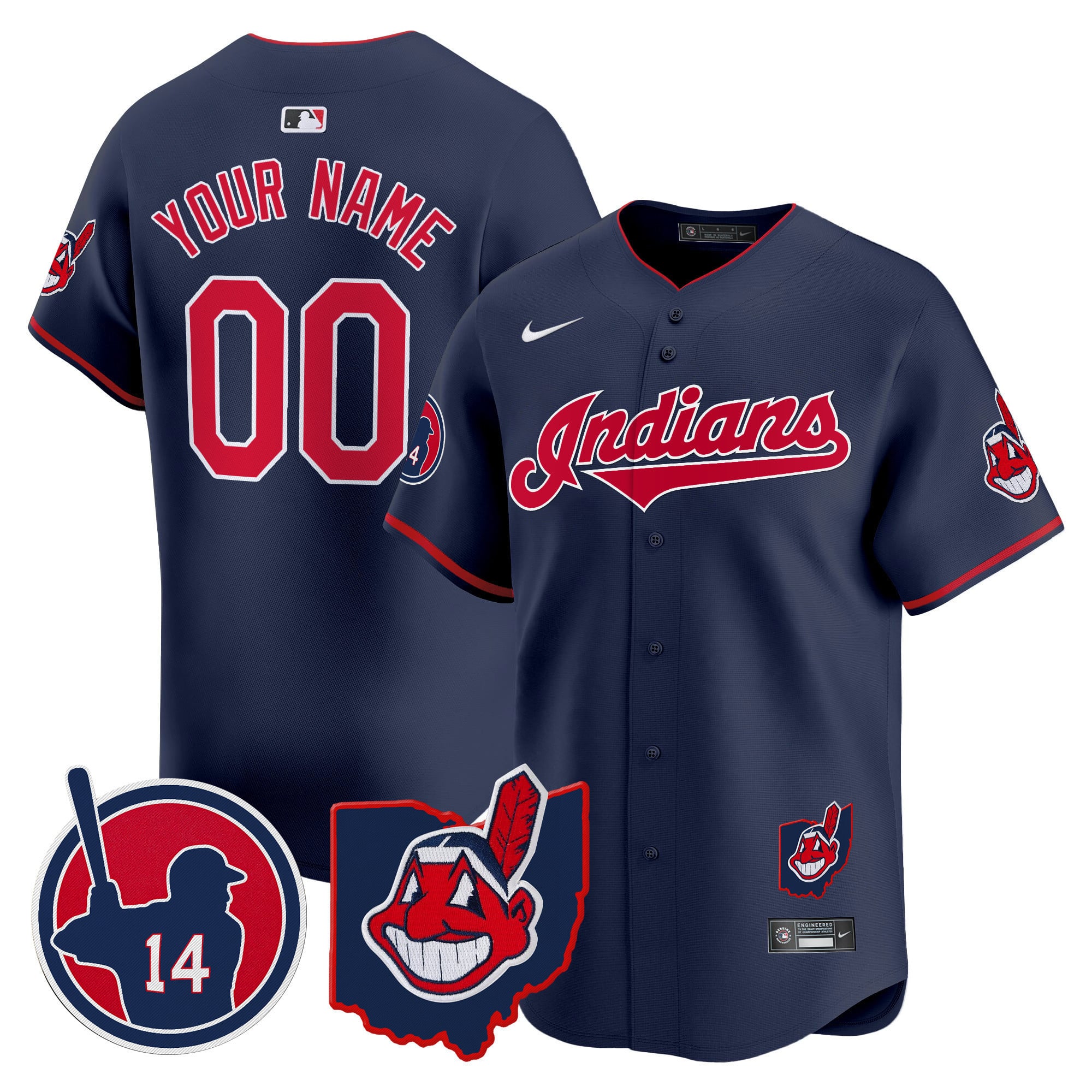 Cleveland Indians Larry Doby Patch Vapor Premier Limited Custom Jersey – All Stitched