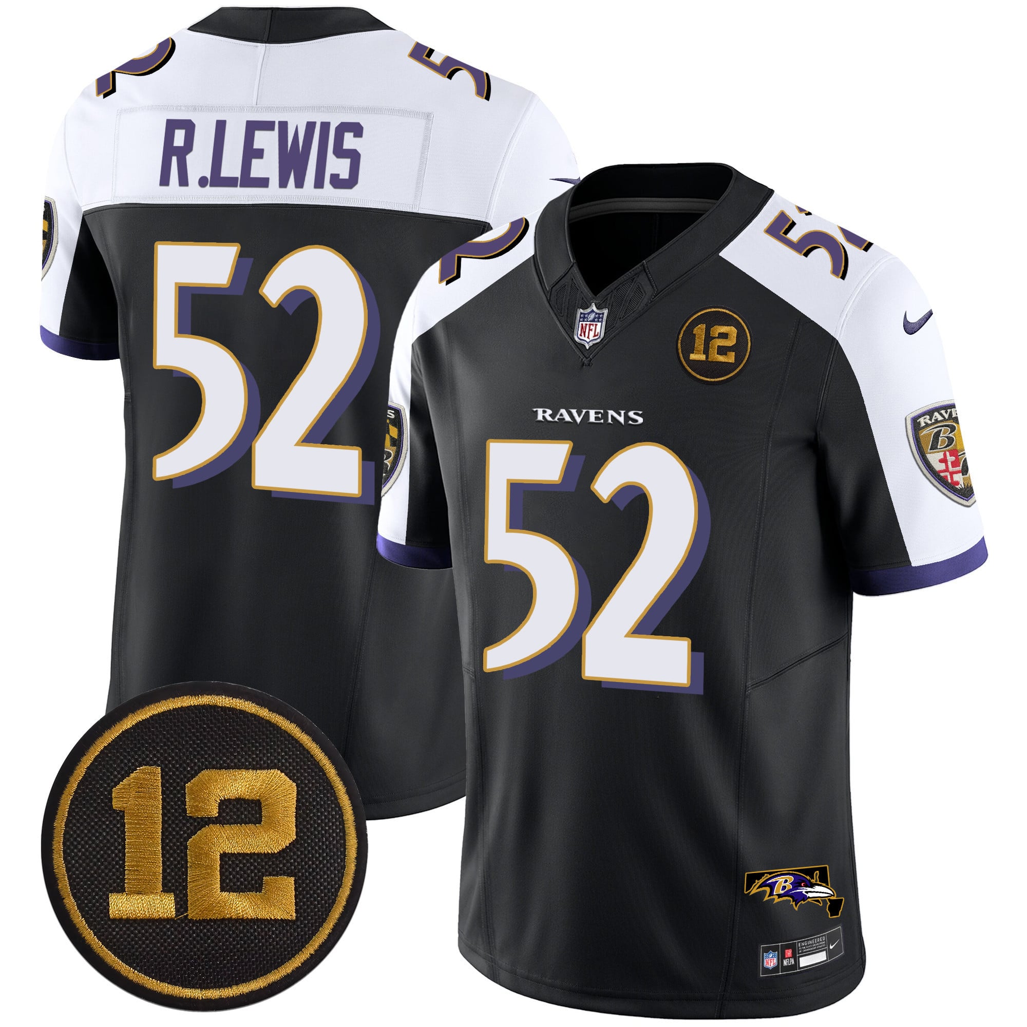 Men’s Ravens Jacoby Jones Patch Vapor Limited Jersey – All Stitched