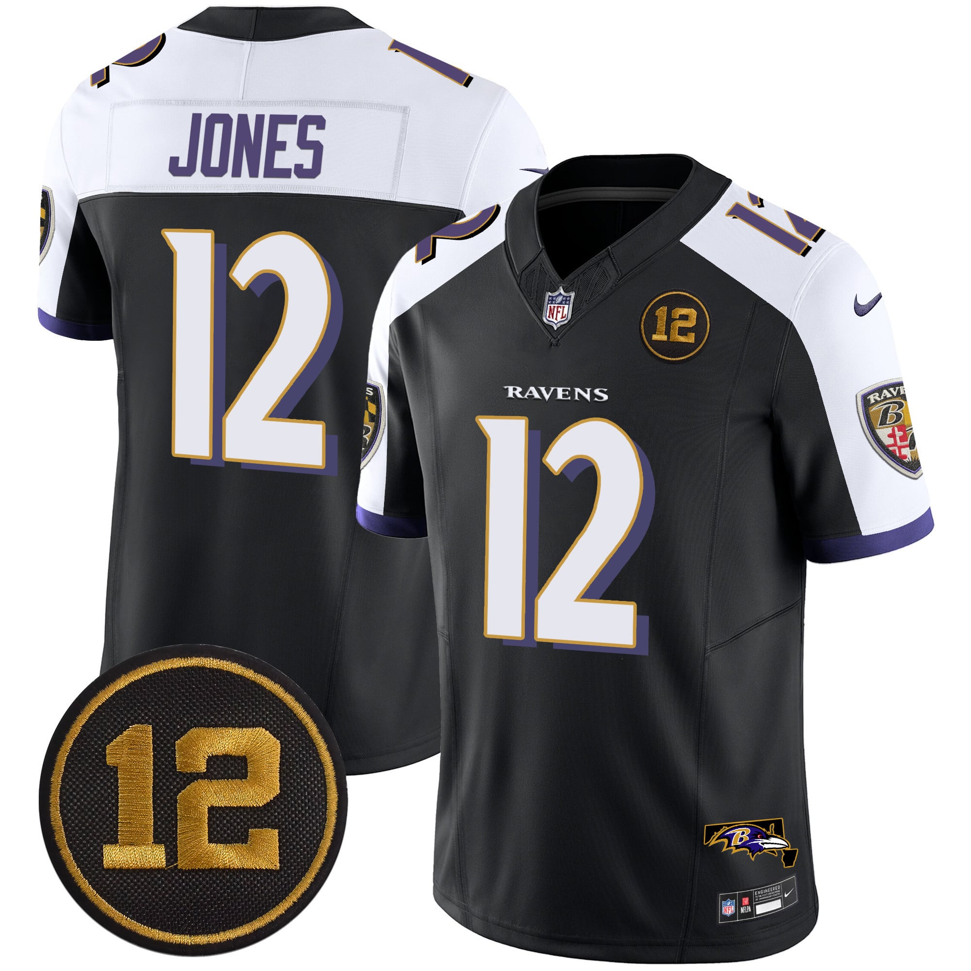 Men’s Ravens Jacoby Jones Patch Vapor Limited Jersey – All Stitched