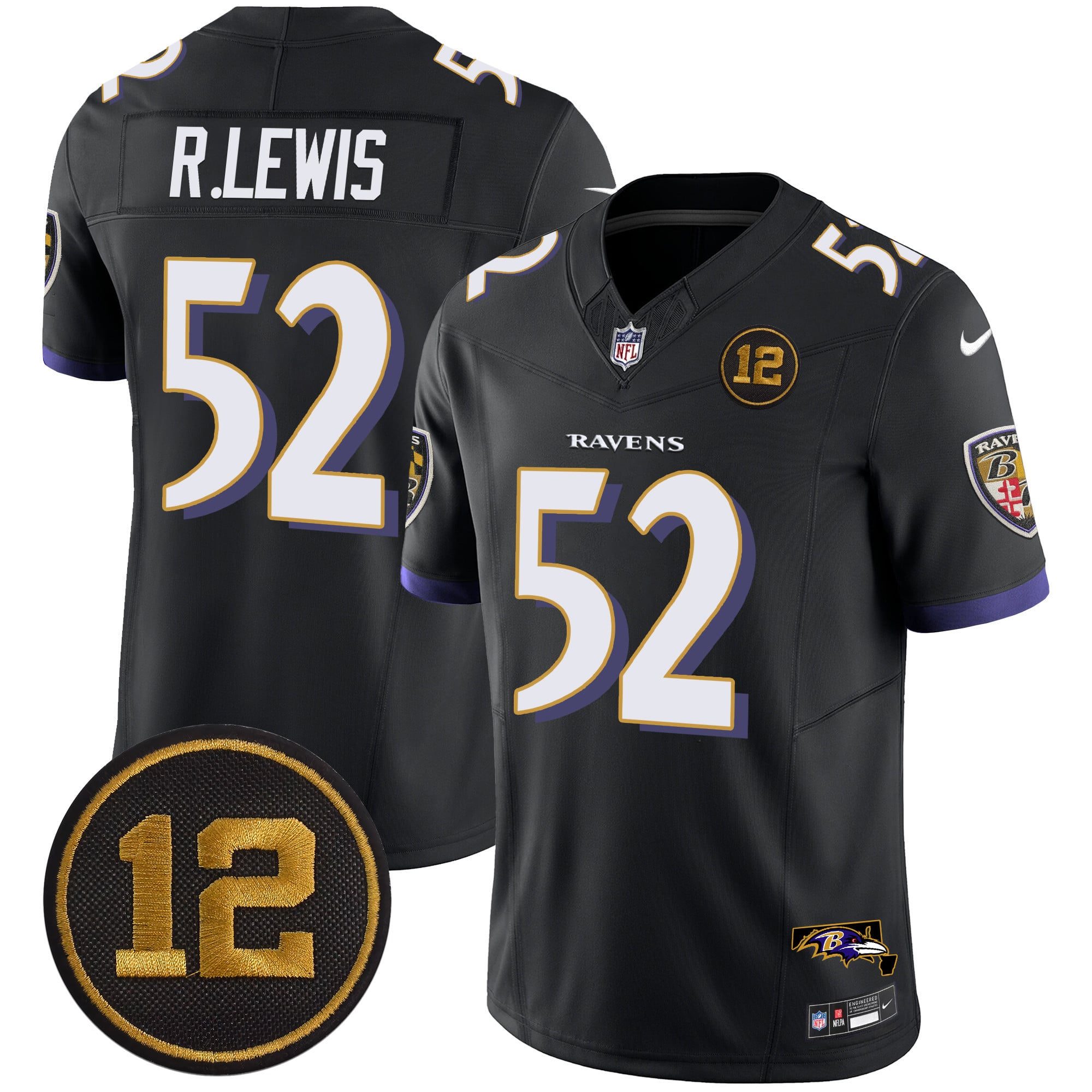 Men’s Ravens Jacoby Jones Patch Vapor Limited Jersey – All Stitched