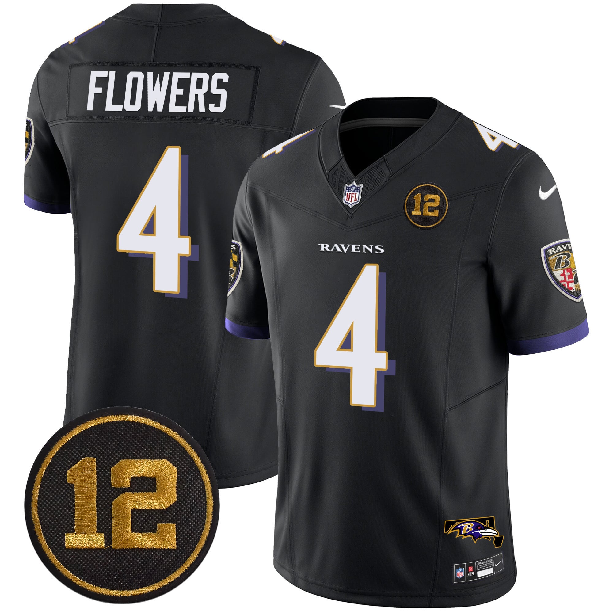 Men’s Ravens Jacoby Jones Patch Vapor Limited Jersey – All Stitched