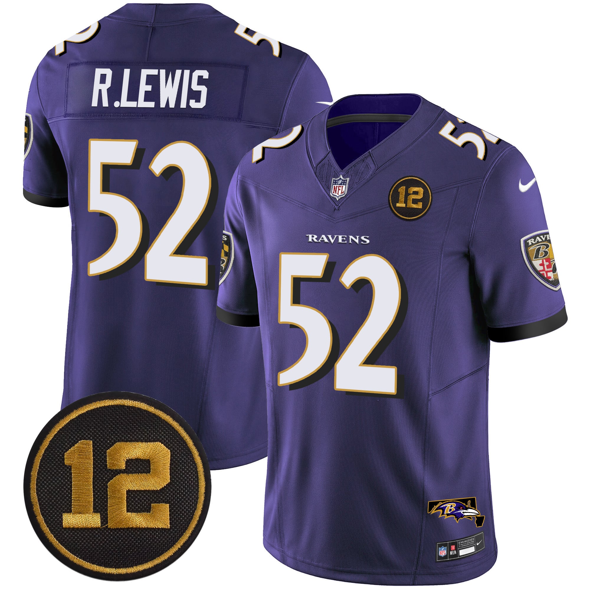Men’s Ravens Jacoby Jones Patch Vapor Limited Jersey – All Stitched