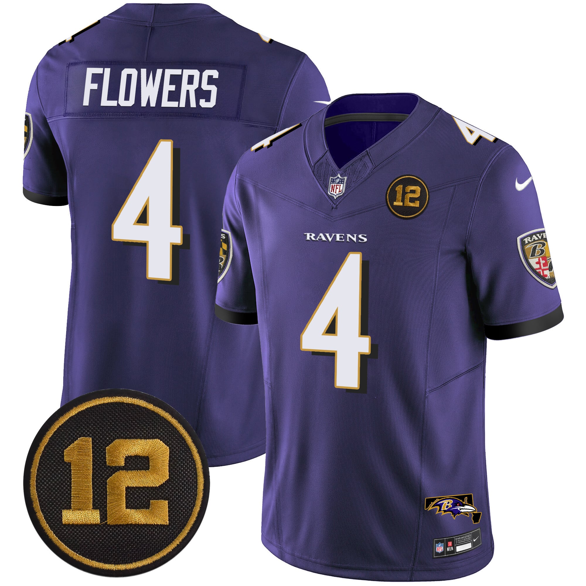 Men’s Ravens Jacoby Jones Patch Vapor Limited Jersey – All Stitched
