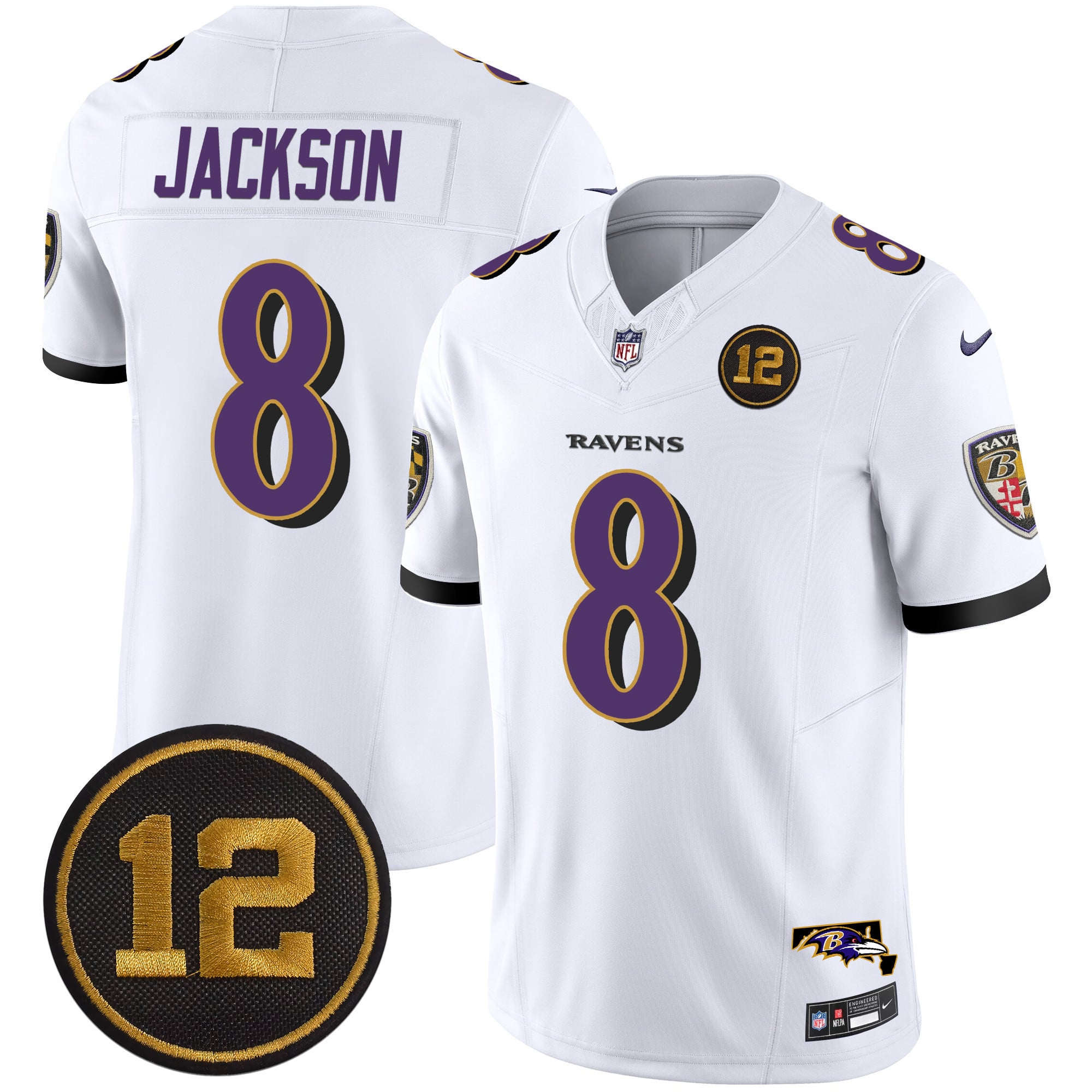 Men’s Ravens Jacoby Jones Patch Vapor Limited Jersey – All Stitched