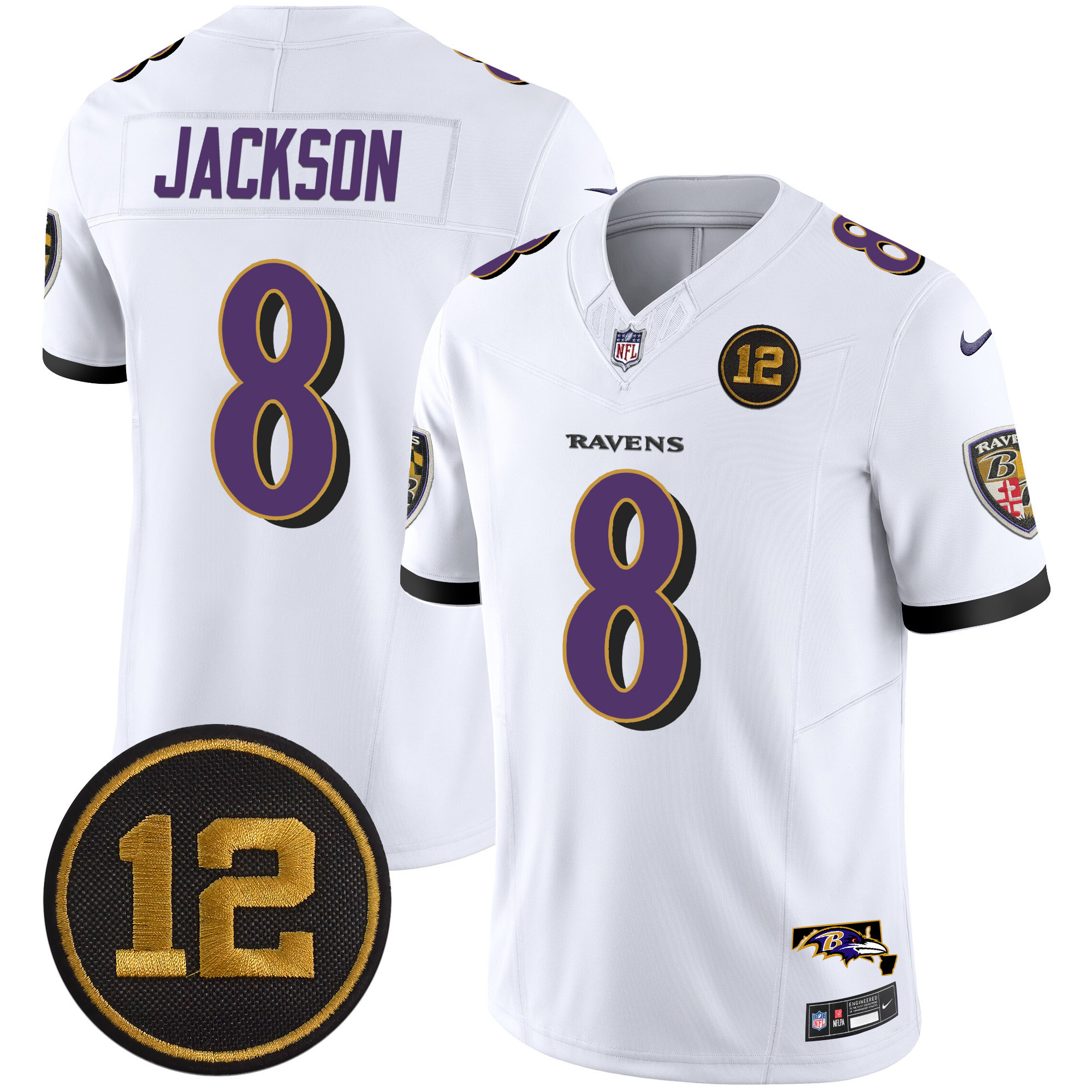 Men’s Ravens Jacoby Jones Patch Vapor Limited Jersey – All Stitched
