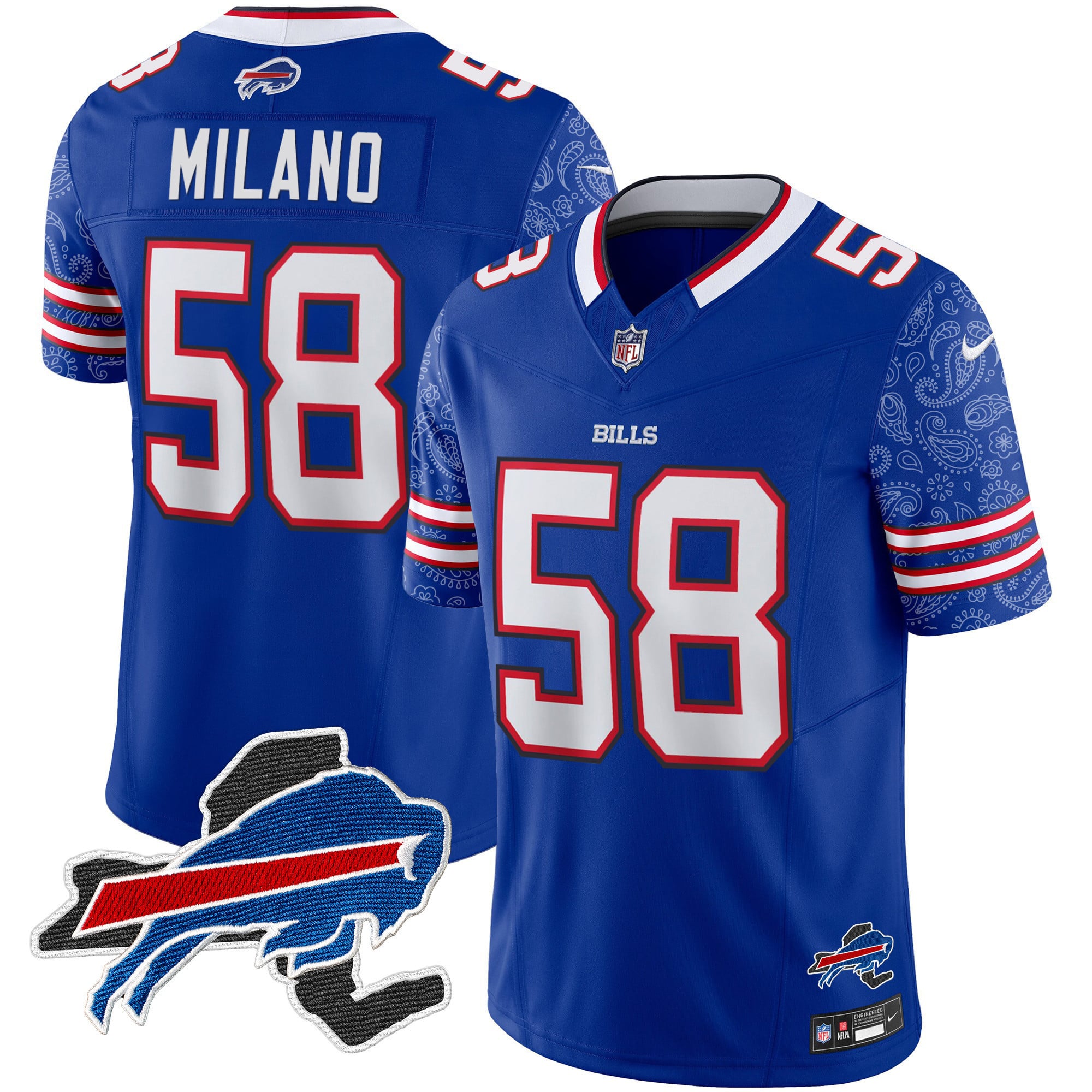 Men’s Bills New York Patch Vapor Limited Jersey V2 – All Stitched