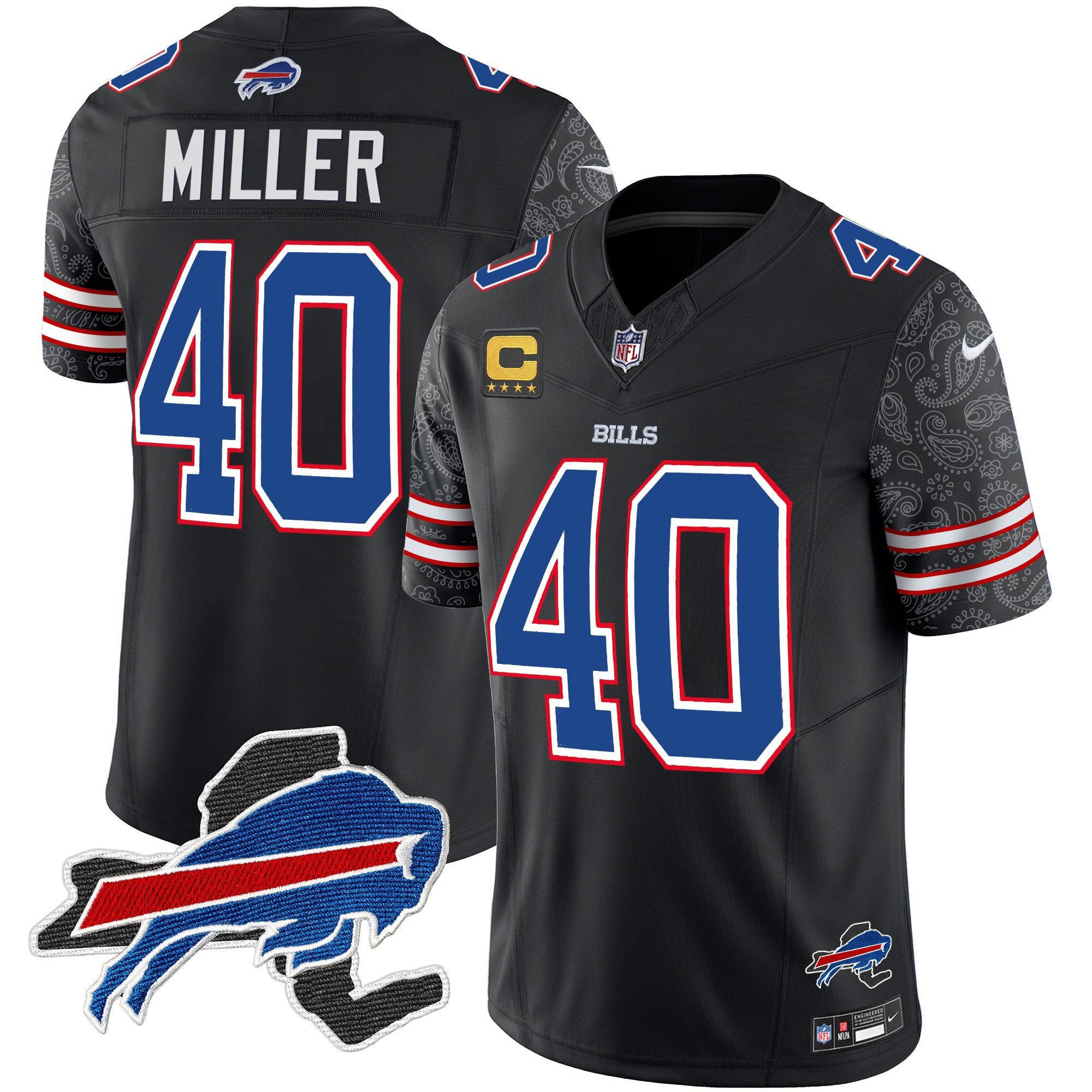 Men’s Bills New York Patch Vapor Limited Jersey V2 – All Stitched
