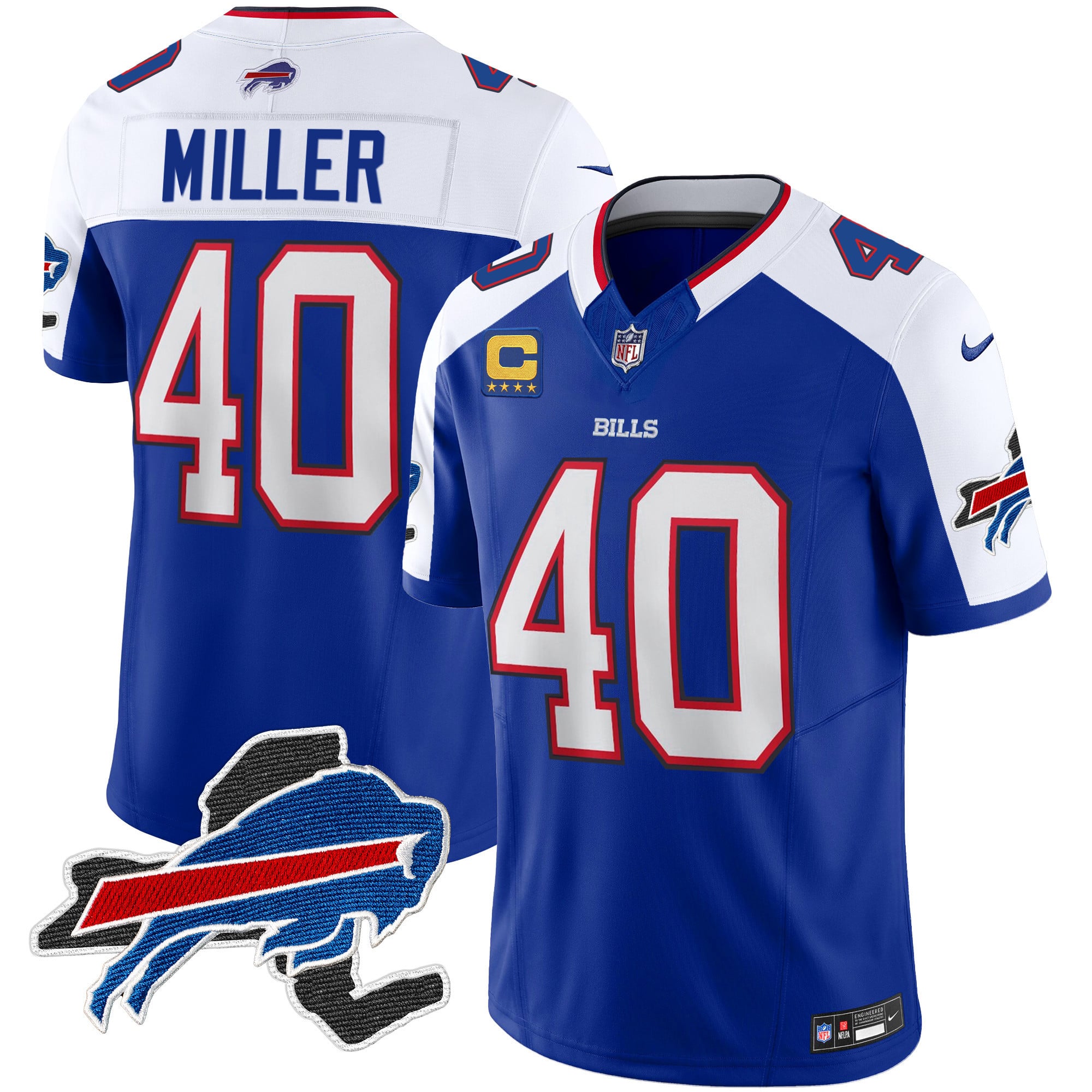 Men’s Bills New York Patch Vapor Limited Jersey V2 – All Stitched