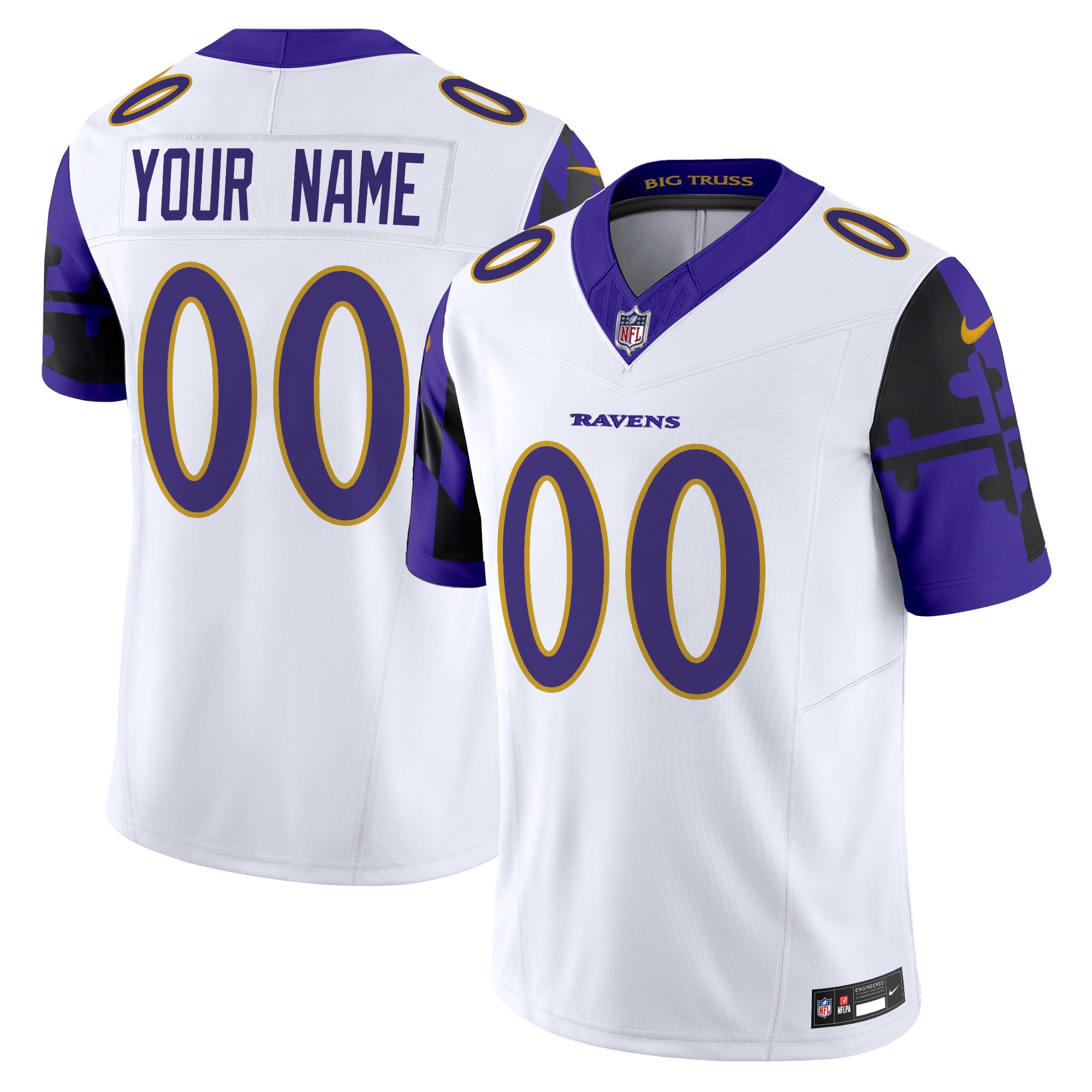 Ravens Baltimore Flag Vapor Limited Custom Jersey – All Stitched