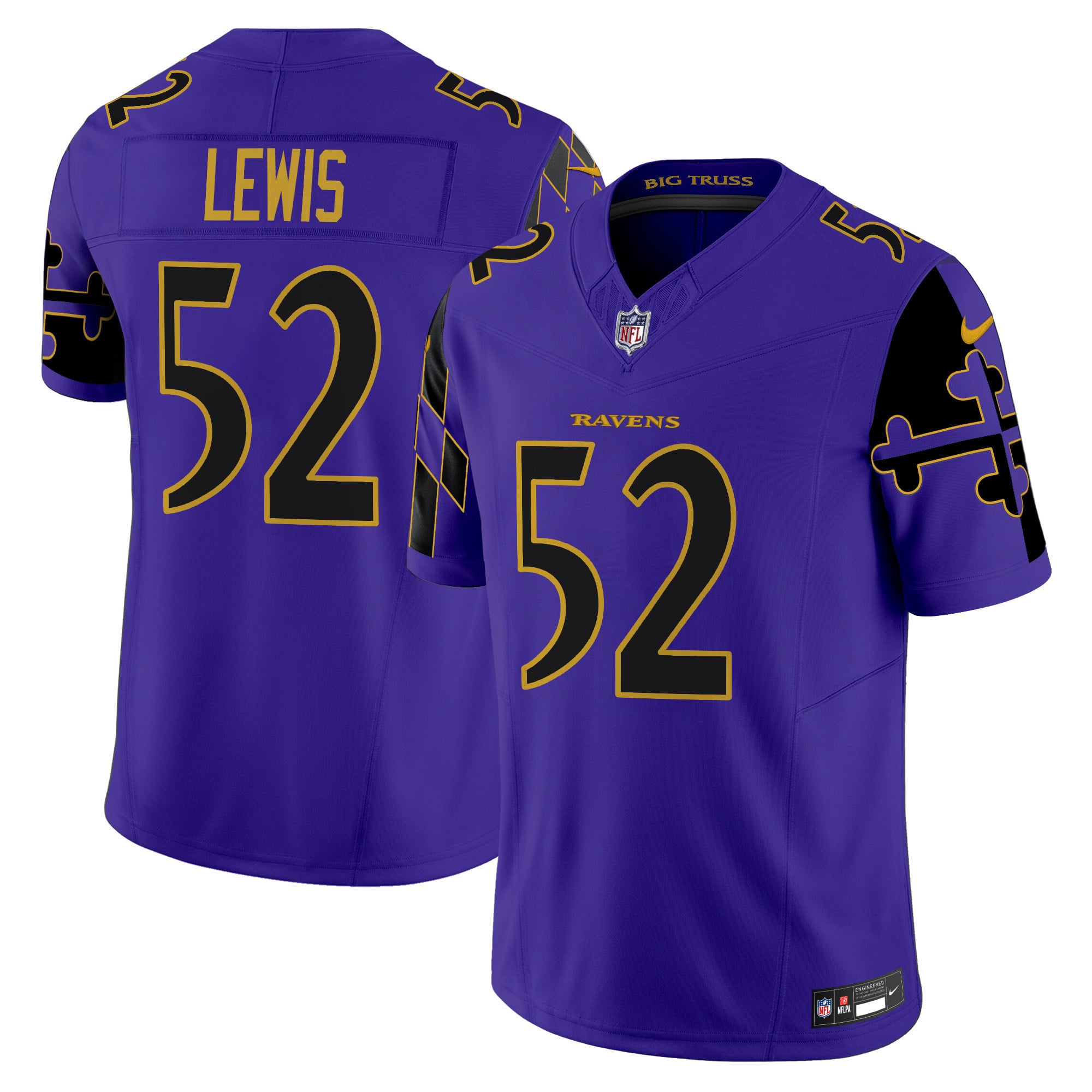 Men’s Ravens Maryland Flag Vapor Limited Jersey – All Stitched