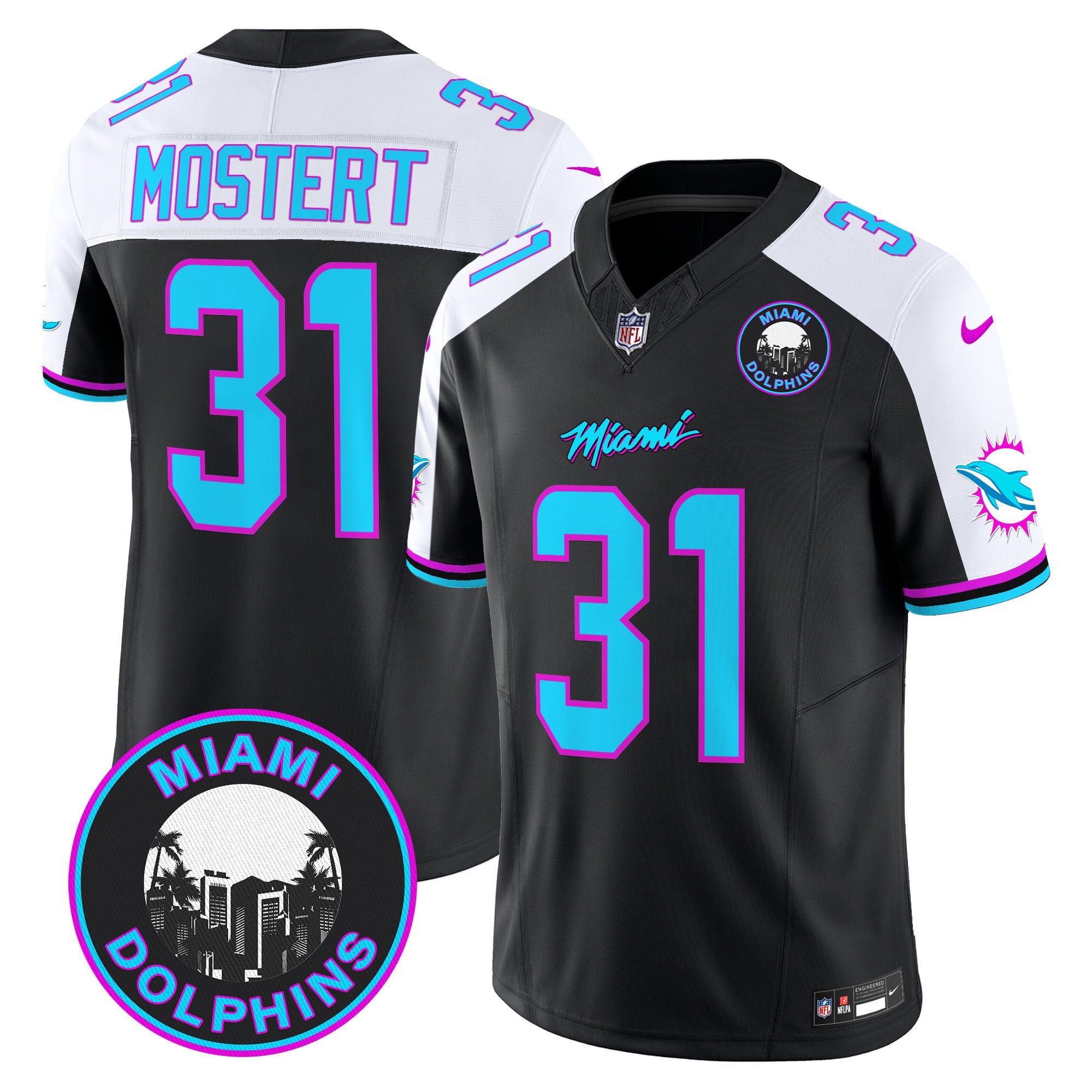 Men’s Dolphins Miami Vice Vapor Limited Jersey V3 – All Stitched