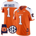 Men’s Auburn Tigers 2024 Alabama Patch Vapor Limited Jersey – All Stitched