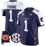 Men’s Auburn Tigers 2024 Alabama Patch Vapor Limited Jersey – All Stitched