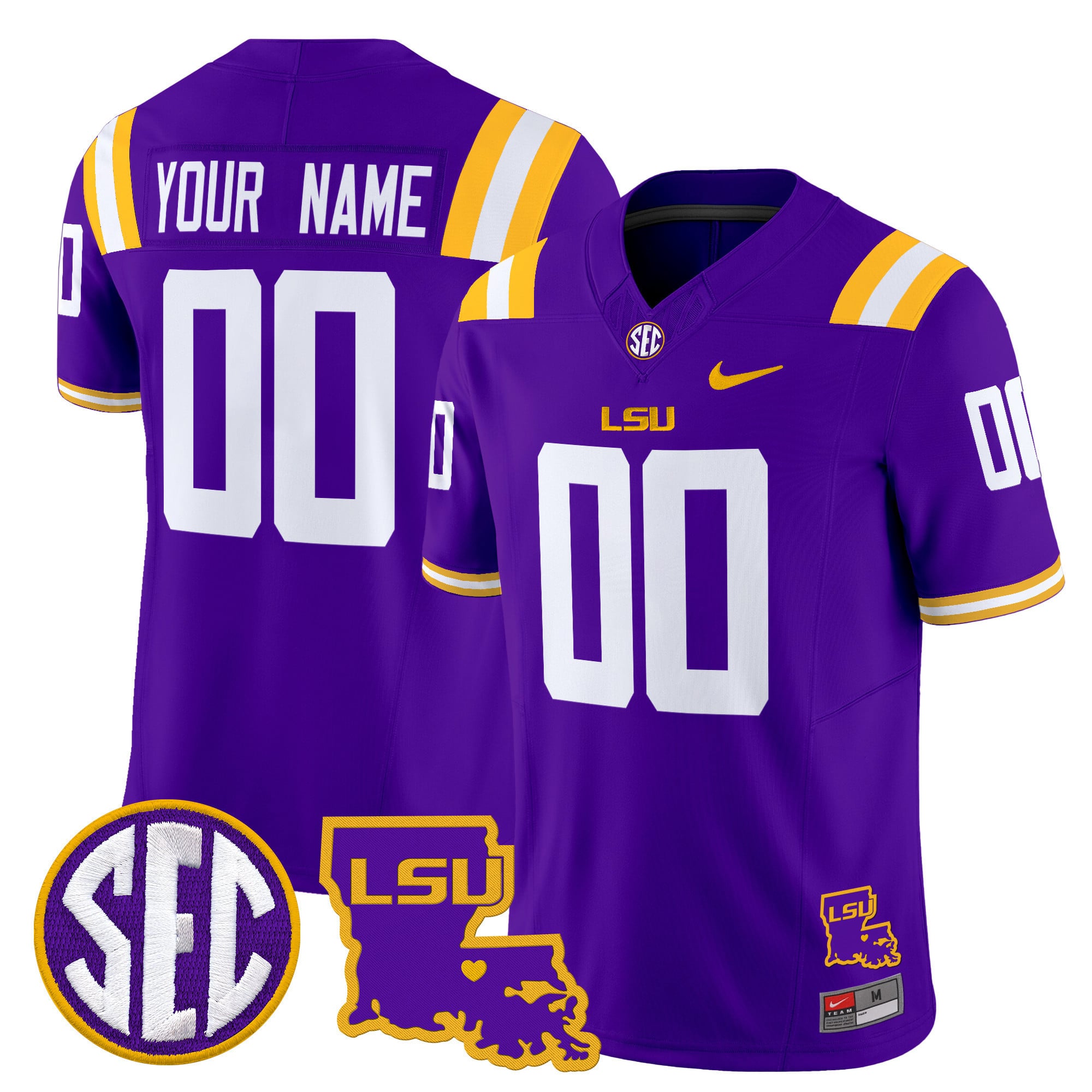 LSU Tigers 2024 Louisiana Patch Vapor Limited Custom Jersey – All Stitched