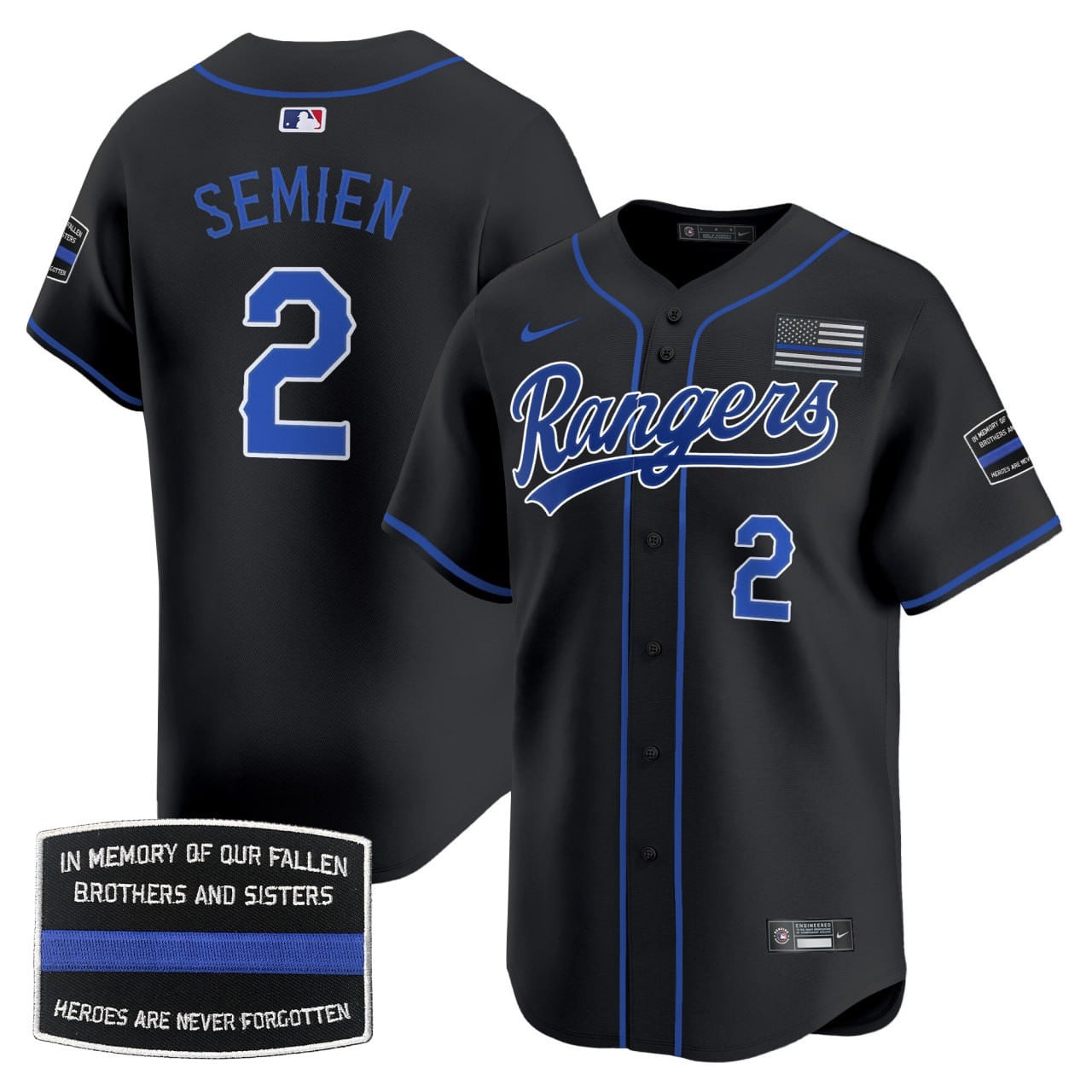 Marcus Semien #2 Texas Rangers Black Jersey – All Stitched