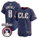 Men’s Cleveland Guardians 2024 Postseason Patch City Connect Vapor Premier Limited Jersey – All Stitched