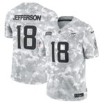 Justin Jefferson Vikings 2024 Salute to Service Vapor Limited Jersey – Arctic Camo – All Stitched