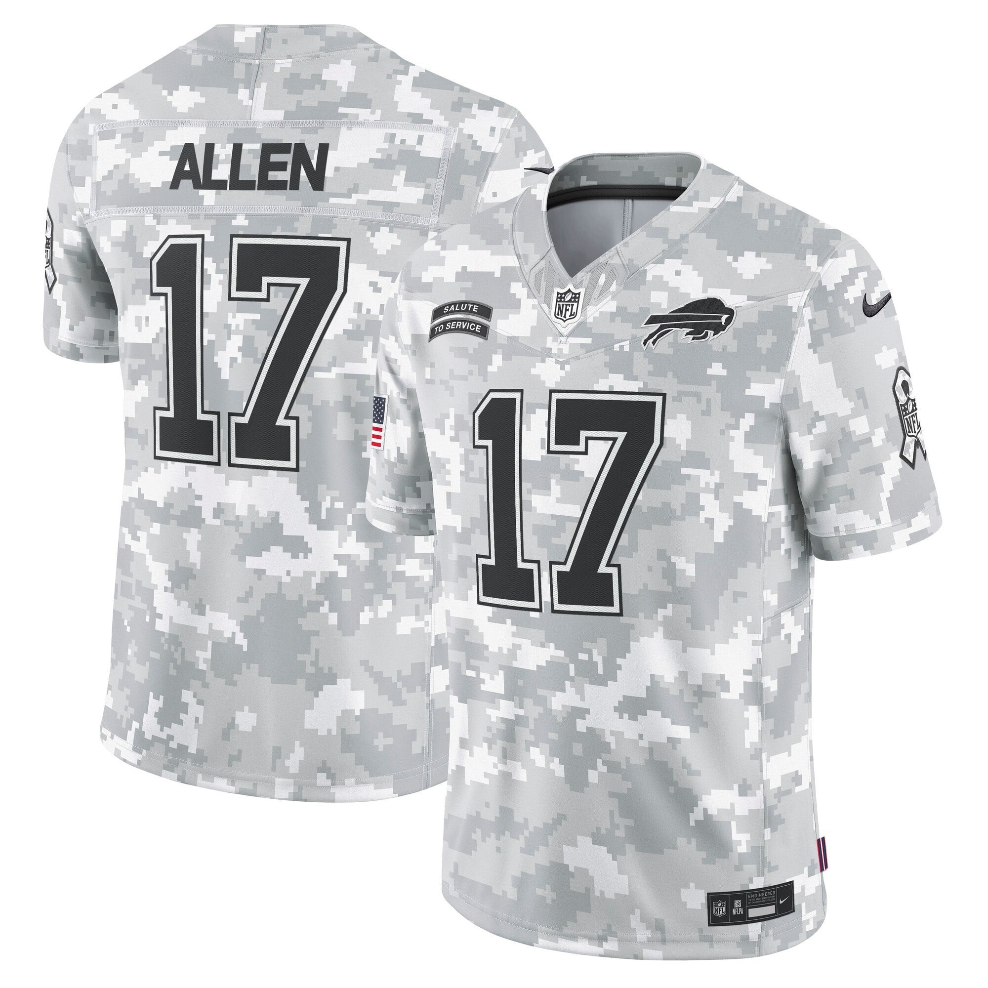 Josh Allen Buffalo Bills 2024 Salute to Service Vapor Limited Jersey – Arctic Camo