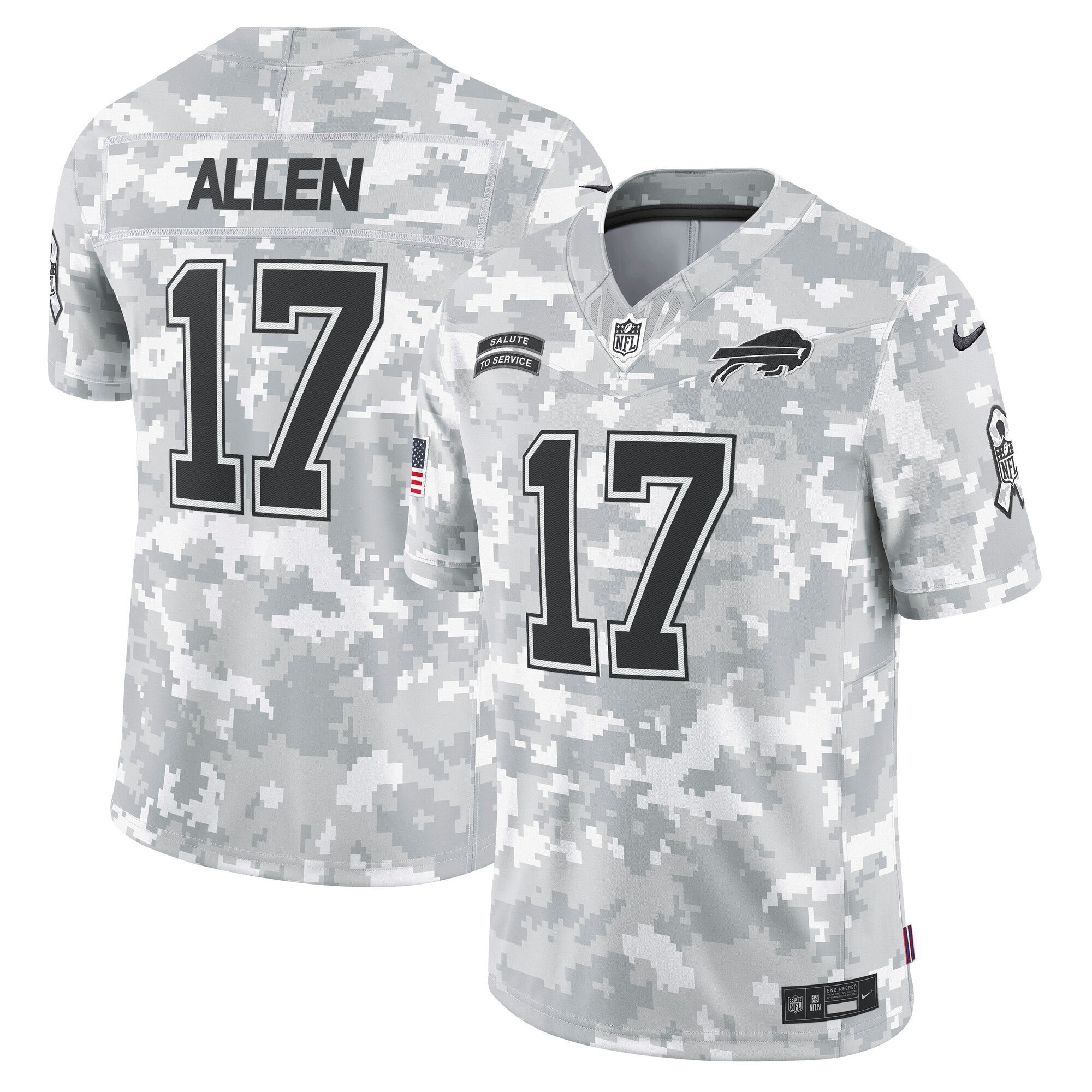 Josh Allen Buffalo Bills 2024 Salute to Service Vapor Limited Jersey – Arctic Camo