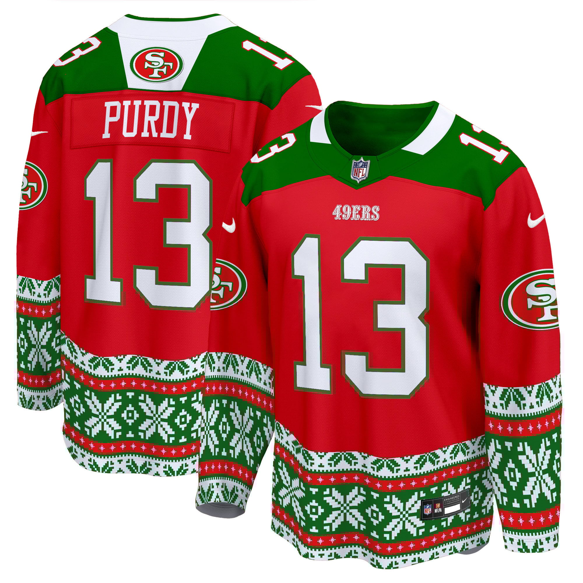 Men’s 49ers 2024 Christmas Premier Breakaway Jersey – All Printed