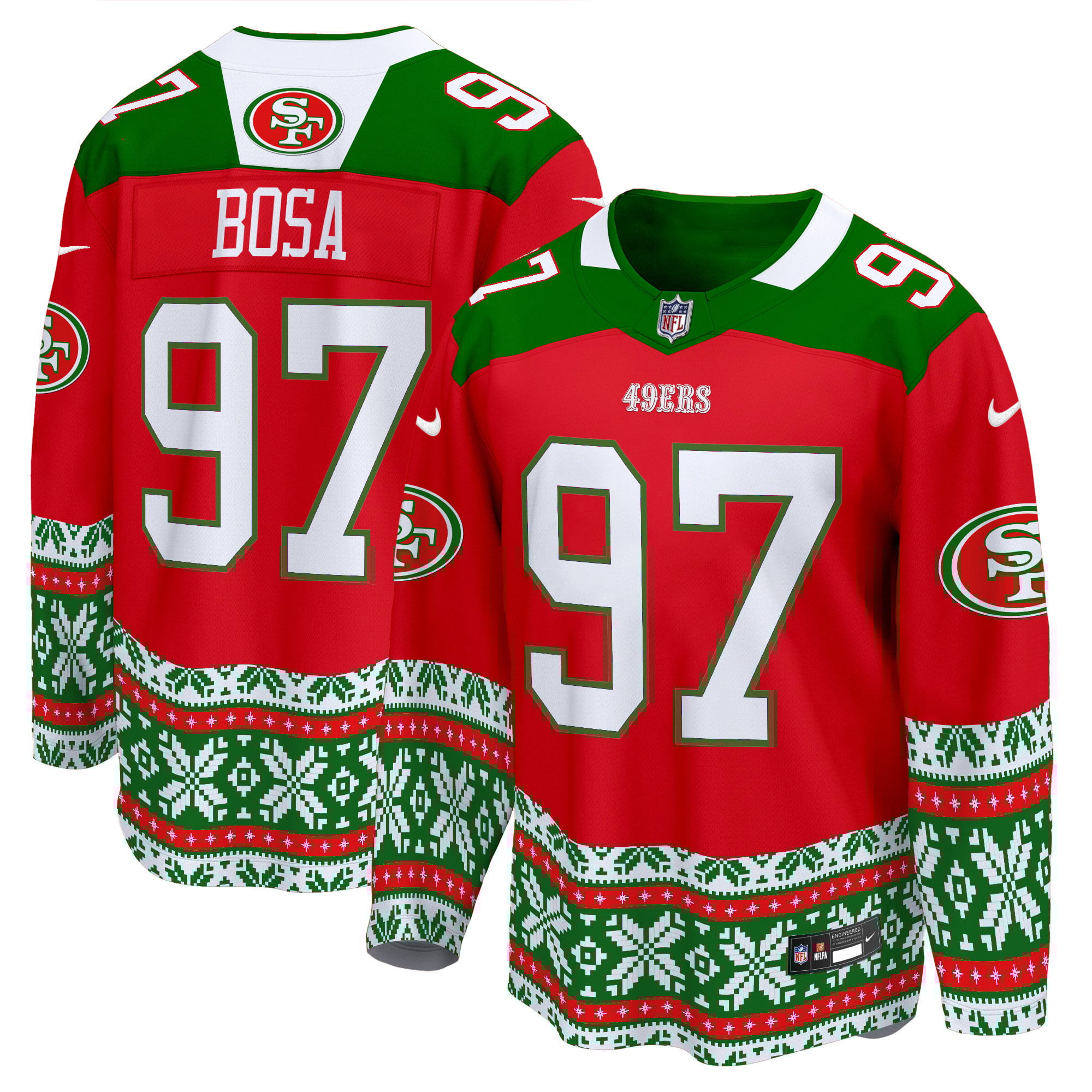 Men’s 49ers 2024 Christmas Premier Breakaway Jersey – All Printed