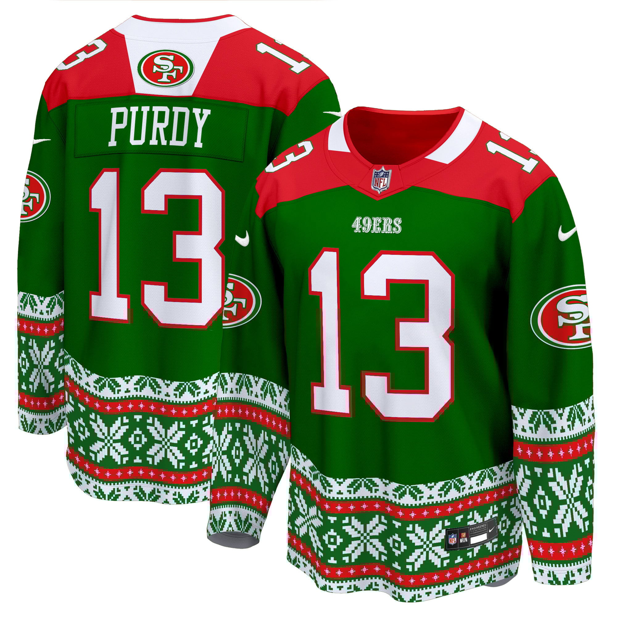 Men’s 49ers 2024 Christmas Premier Breakaway Jersey – All Printed