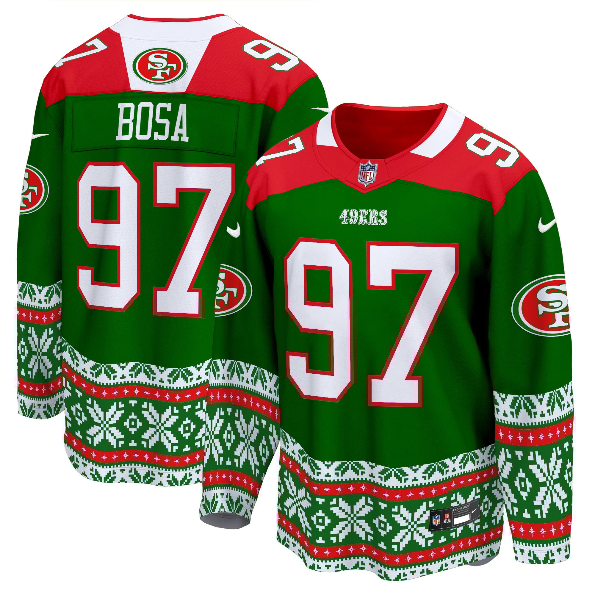 Men’s 49ers 2024 Christmas Premier Breakaway Jersey – All Printed